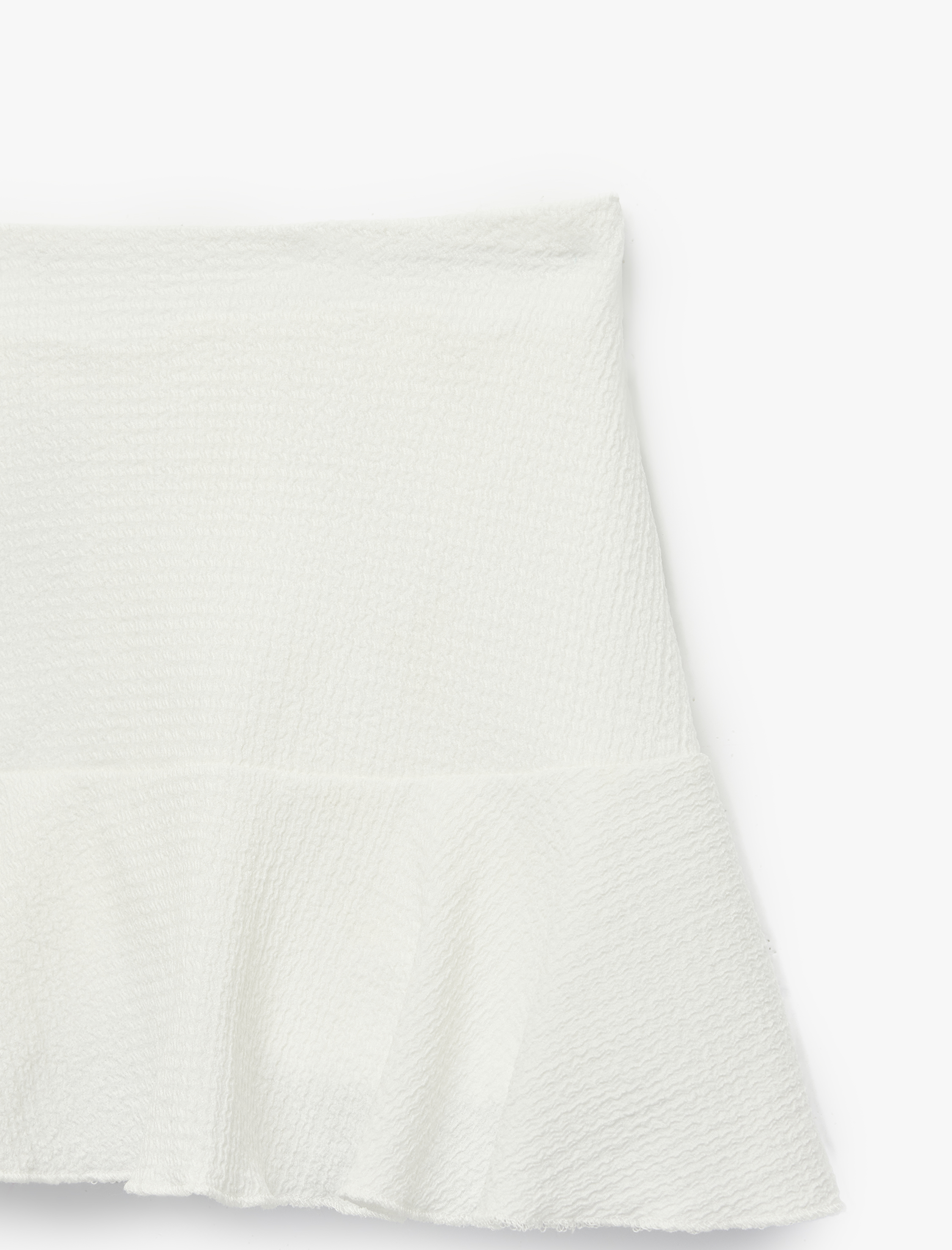  Kız Çocuk Beli Kuşaklı Fırfır Detaylı Pileli Şort Etek