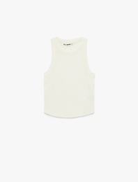 Slim Fit Kolsuz Halter Yaka Bluz