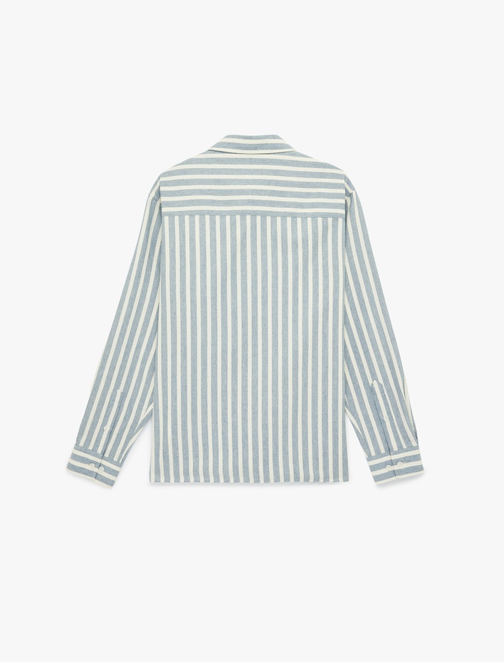  Regular Fit Düğmeli Yaka Uzun Kollu Gömlek