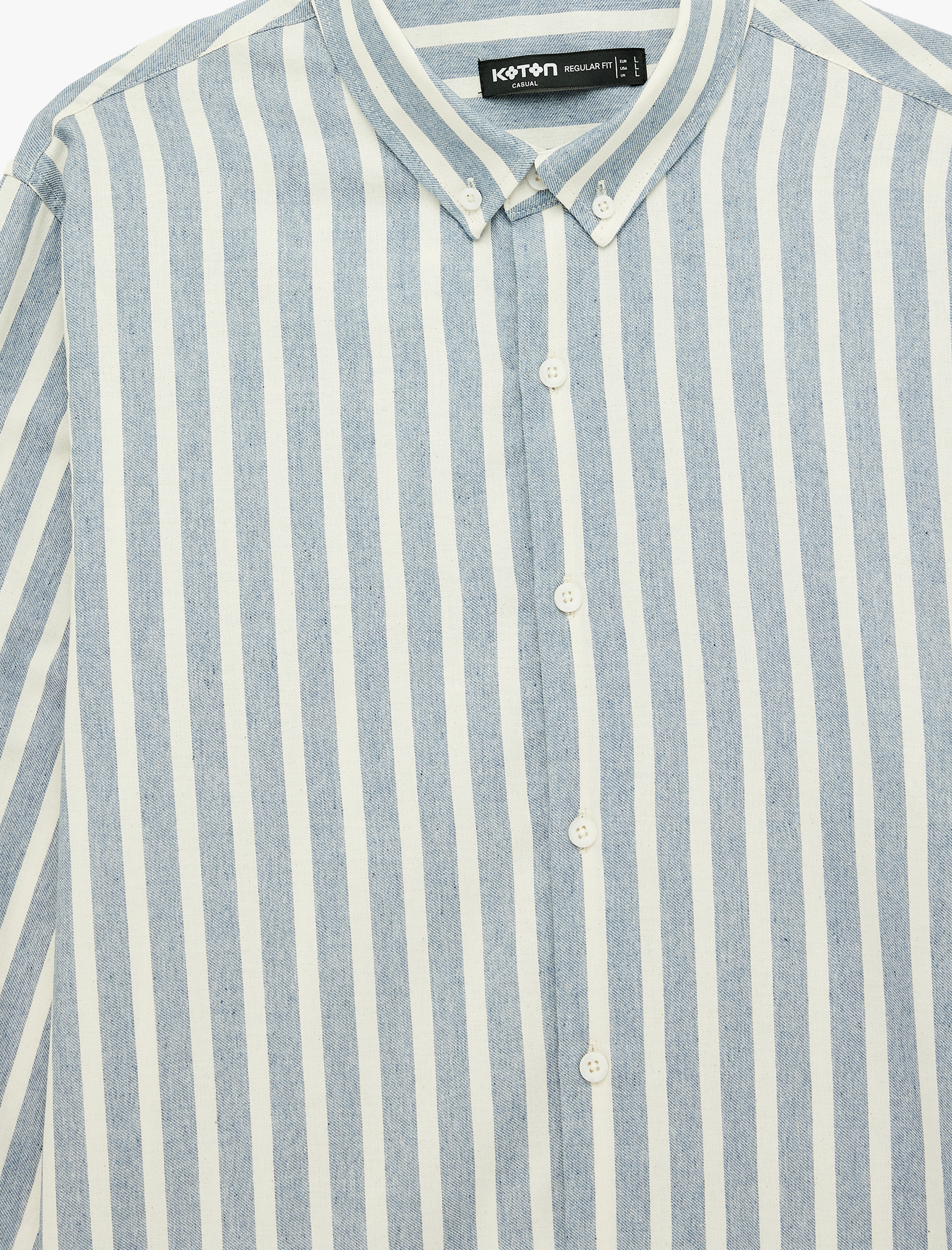   Regular Fit Düğmeli Yaka Uzun Kollu Gömlek