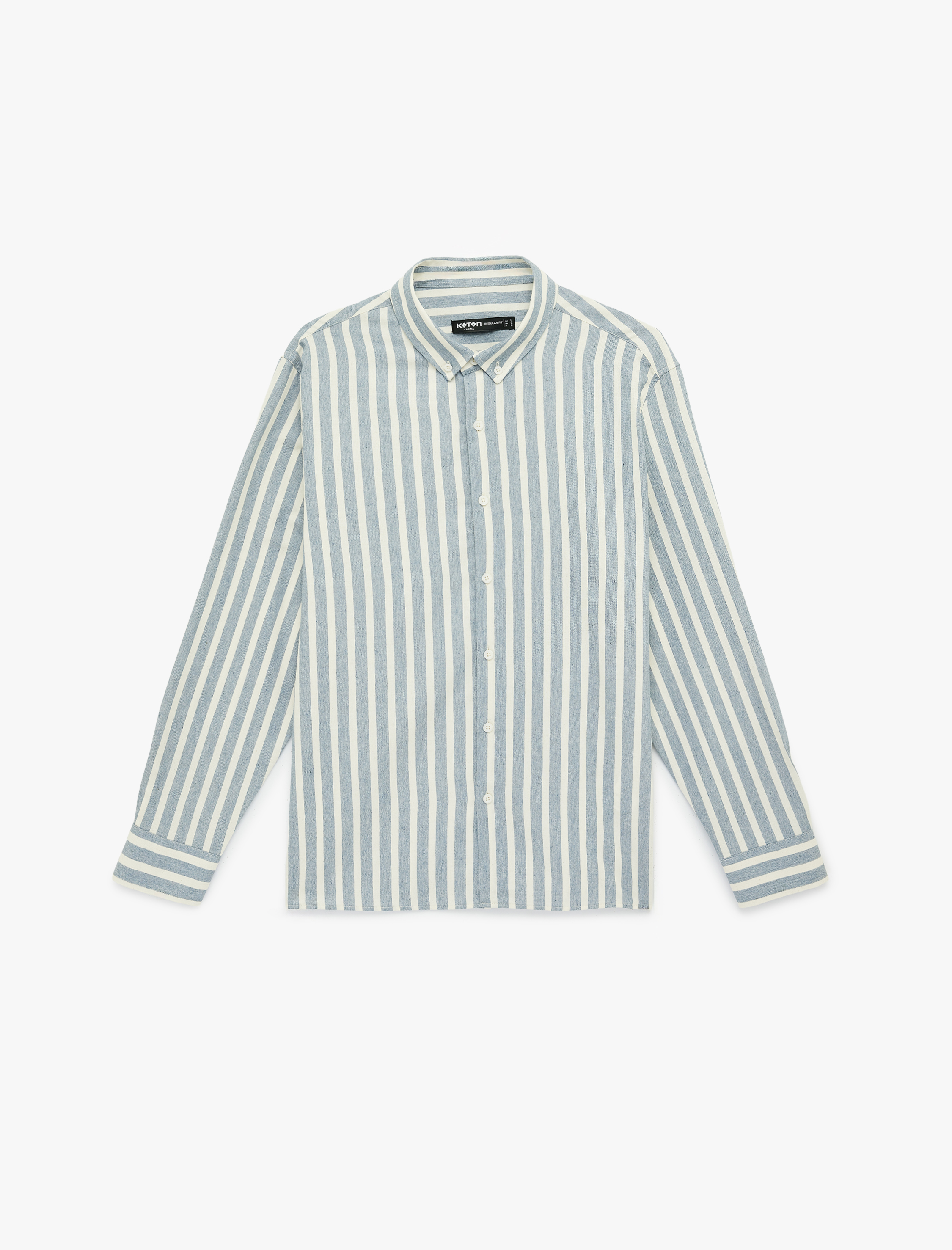   Regular Fit Düğmeli Yaka Uzun Kollu Gömlek