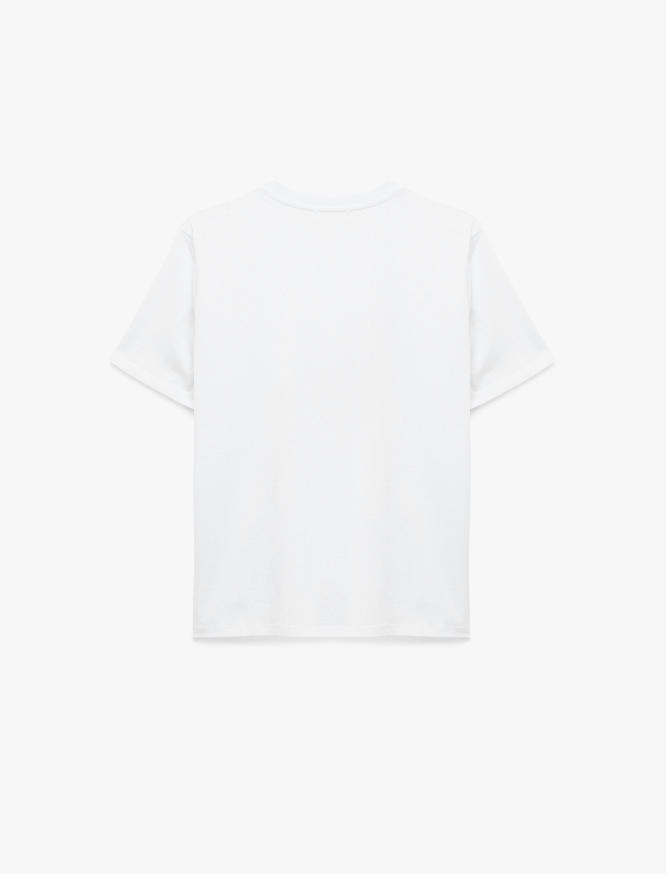   Pamuklu Kısa Kollu Bisiklet Yaka Fiyonk Baskılı Tişört