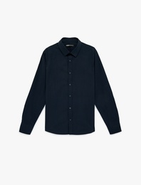 Regular Fit Pamuklu Klasik Yaka Uzun Kollu Gömlek