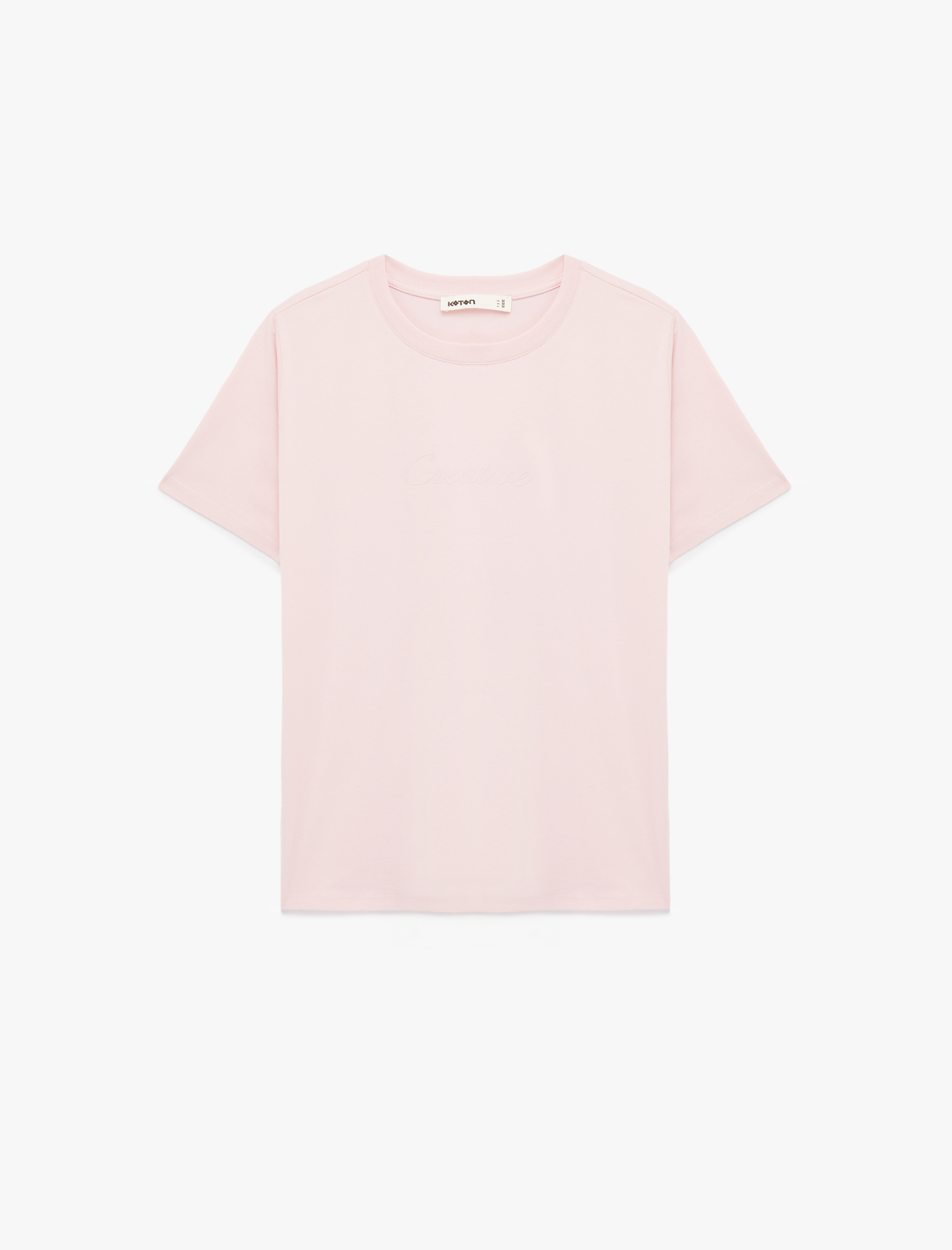   Pamuklu Kısa Kollu Bisiklet Yaka Basic Tişört