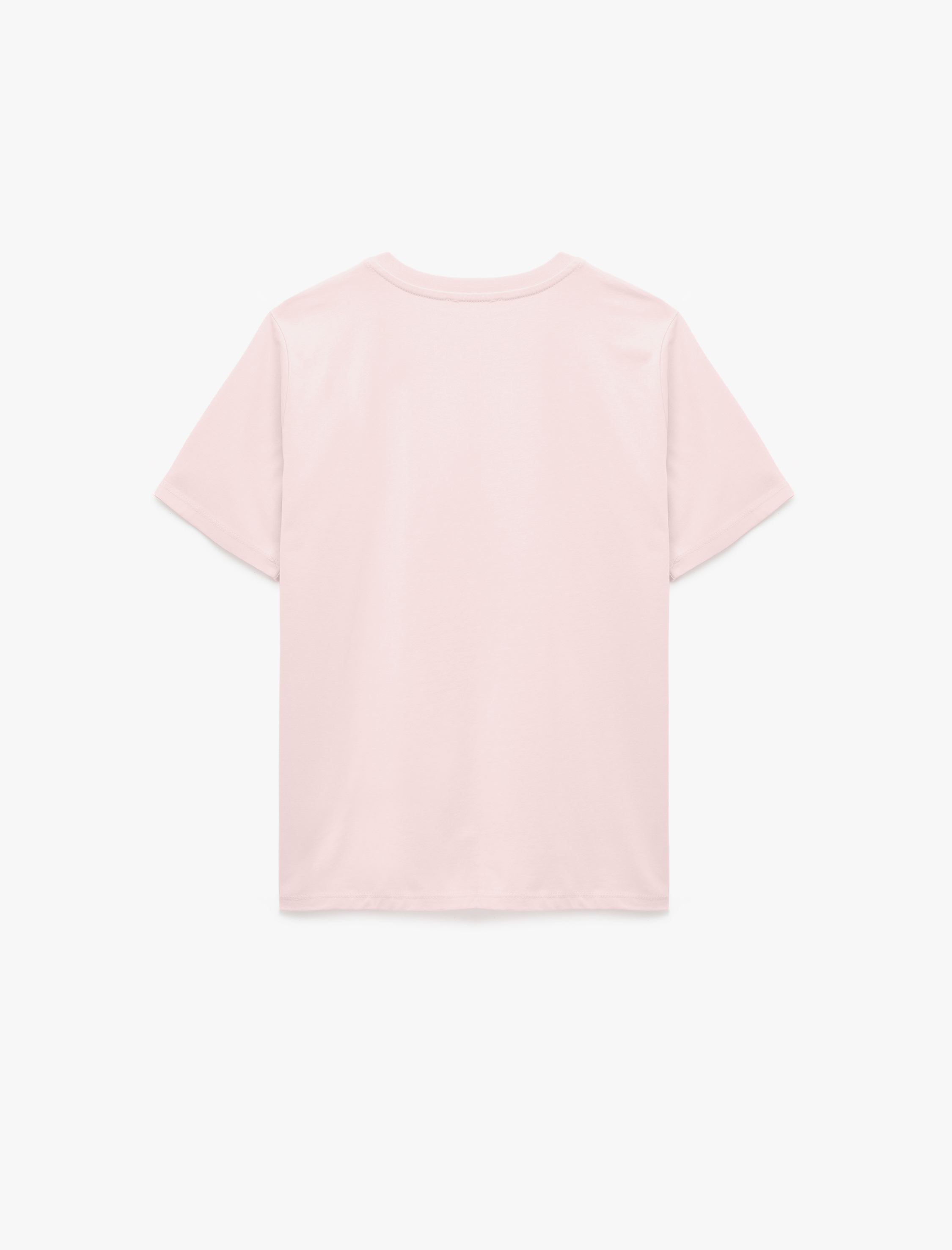   Pamuklu Kısa Kollu Bisiklet Yaka Basic Tişört