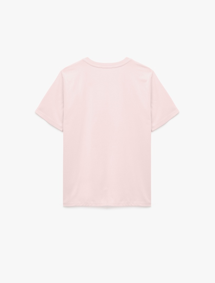  Pamuklu Kısa Kollu Bisiklet Yaka Basic Tişört