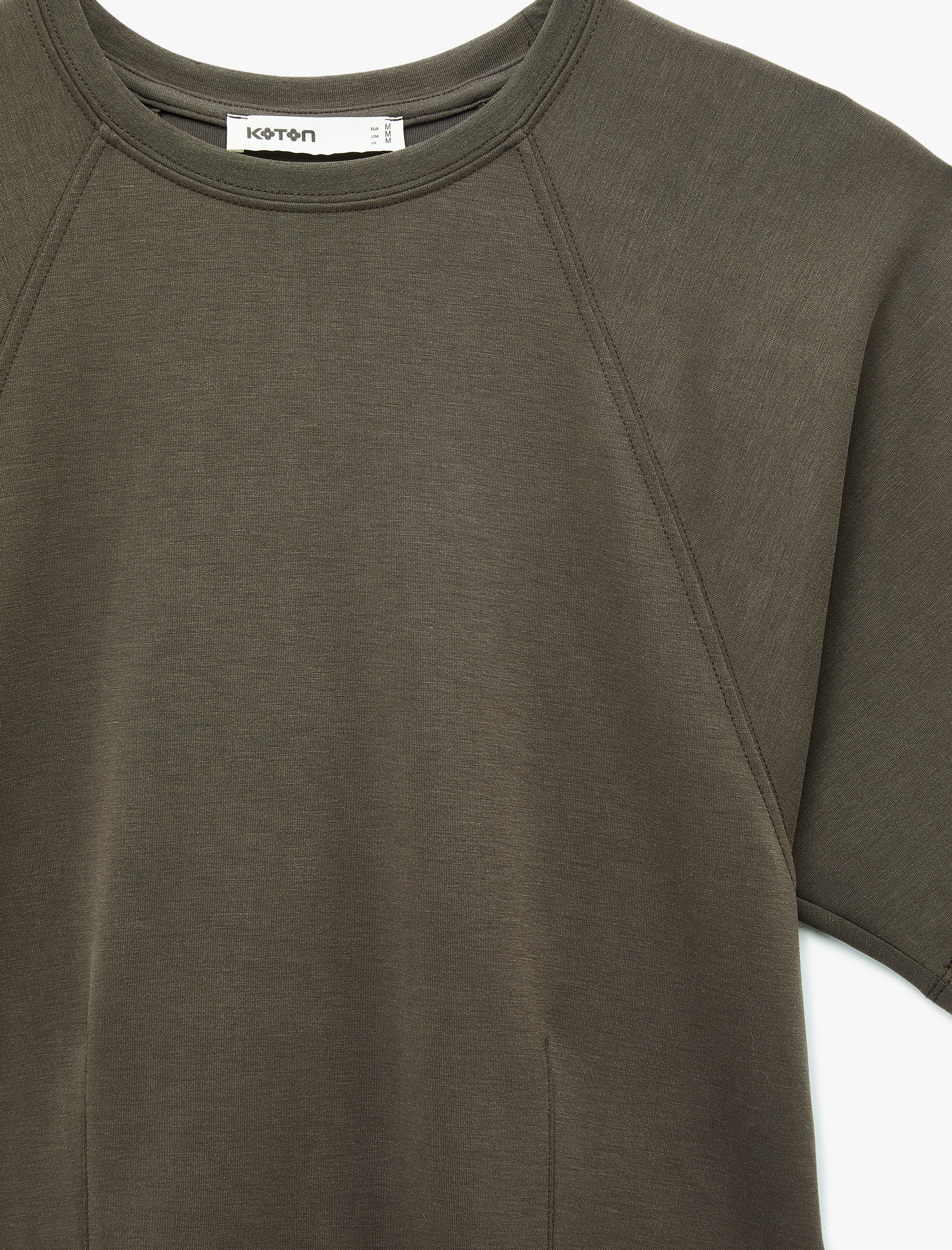   Kısa Yarasa Kollu Bisiklet Yaka Tişört