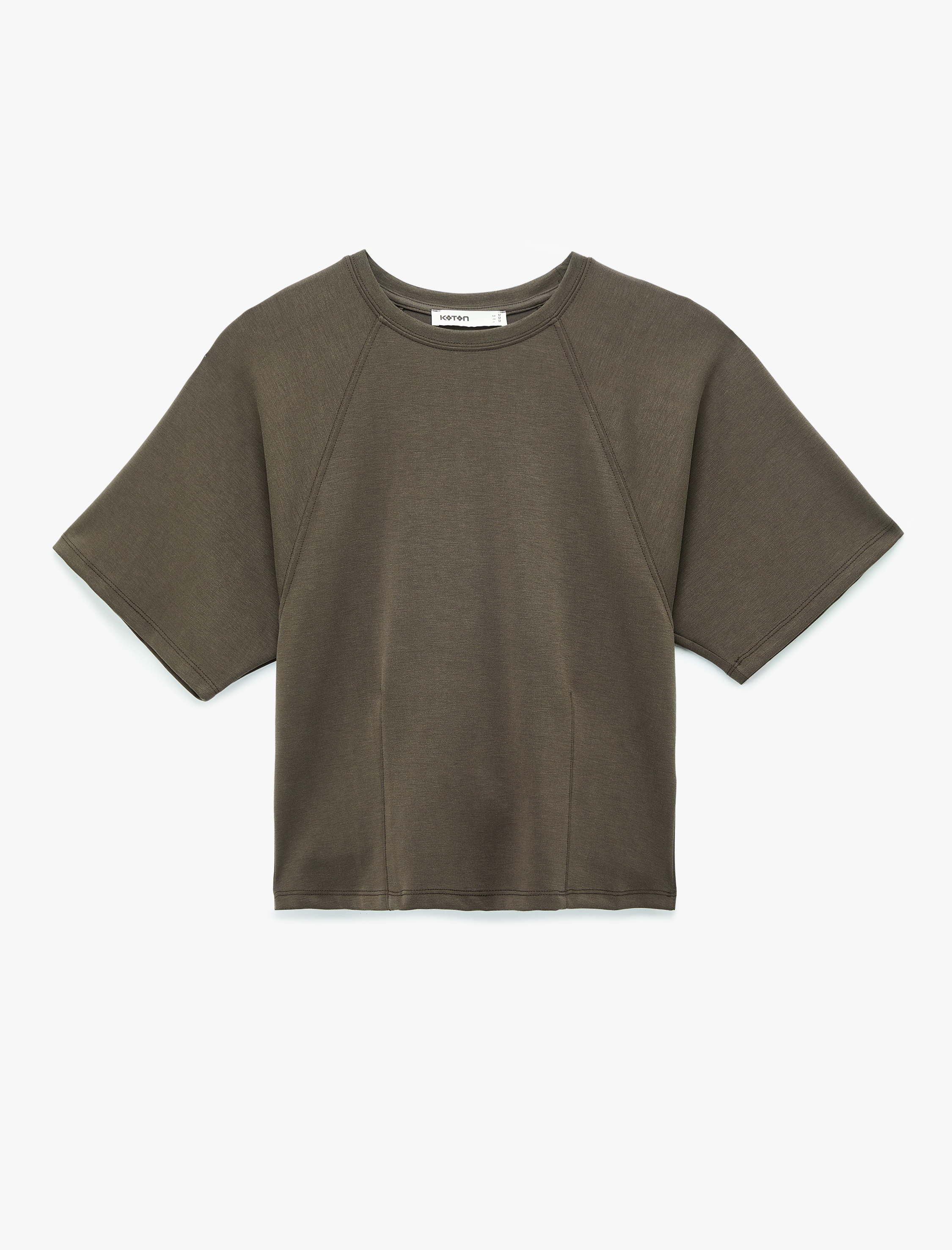   Kısa Yarasa Kollu Bisiklet Yaka Tişört