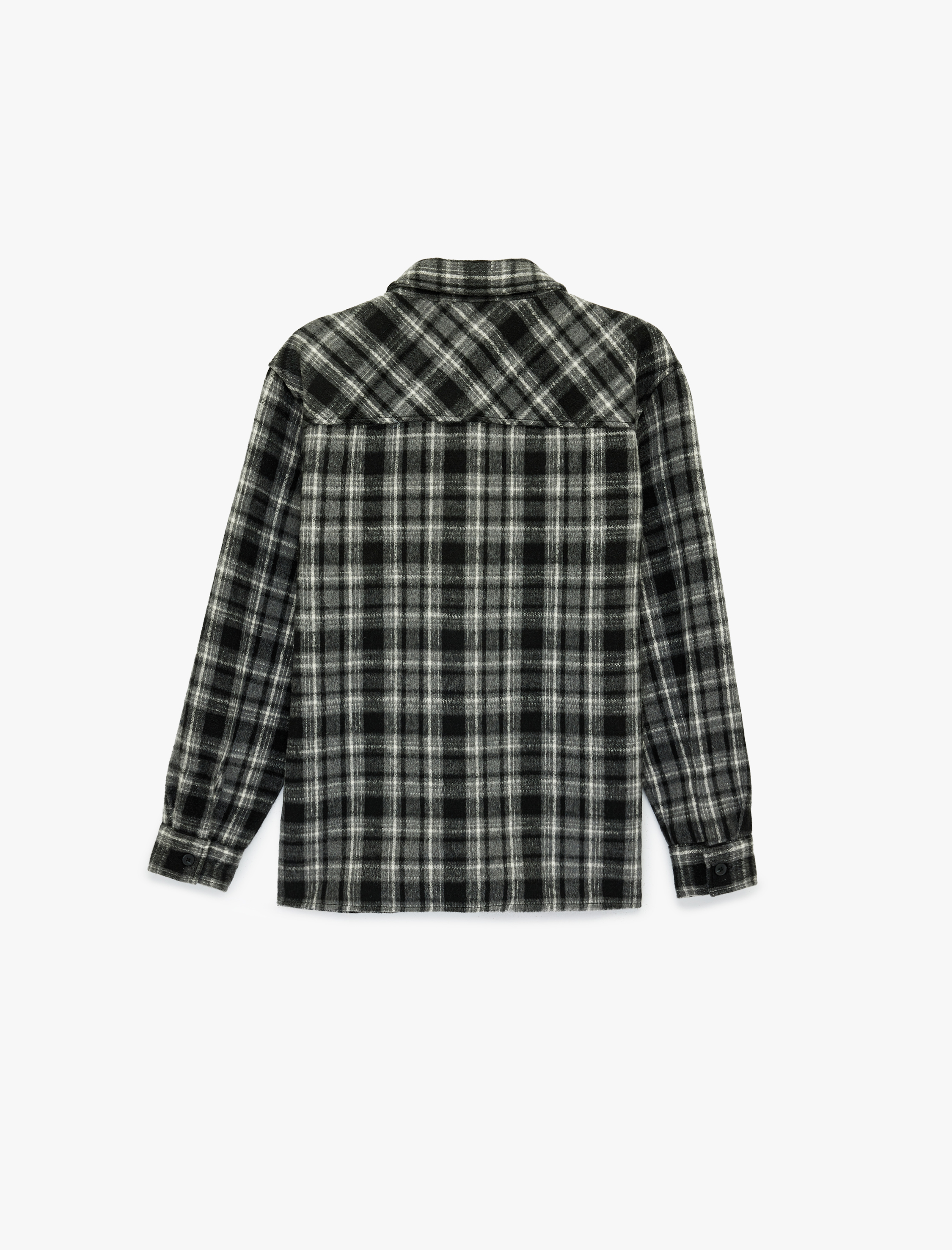   Klasik Yaka Düğmeli Uzun Kollu Oduncu Gömleği