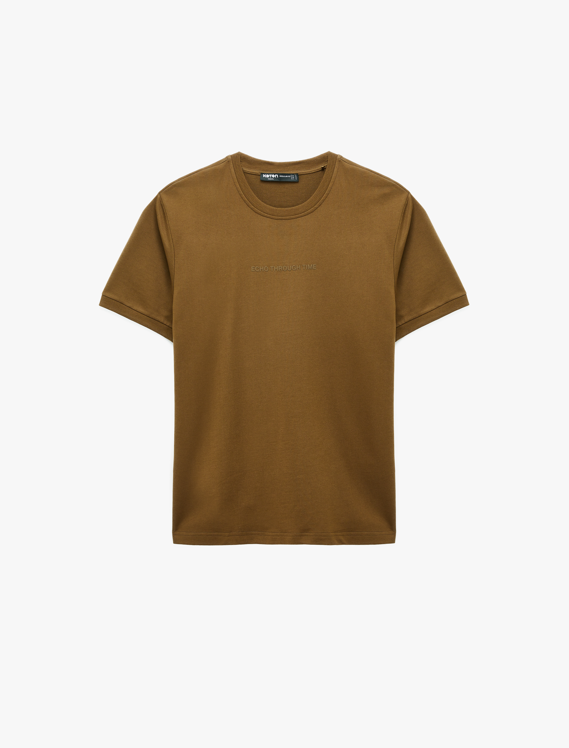   Bisiklet Yaka Pamuklu Kısa Kollu Baskılı Tişört