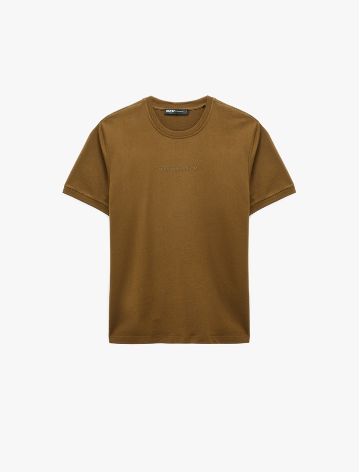  Bisiklet Yaka Pamuklu Kısa Kollu Baskılı Tişört