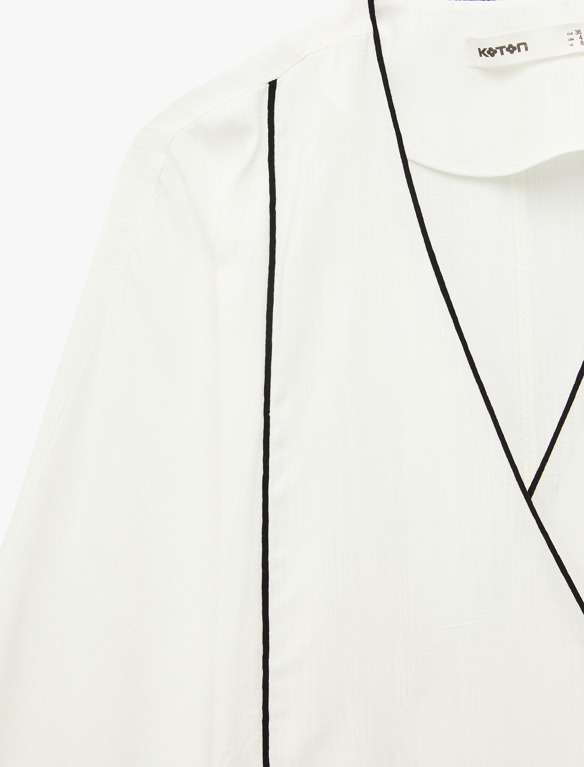   Rahat Kalıp Uzun Kollu Bağlama Detaylı Viskon Kruvaze Kimono