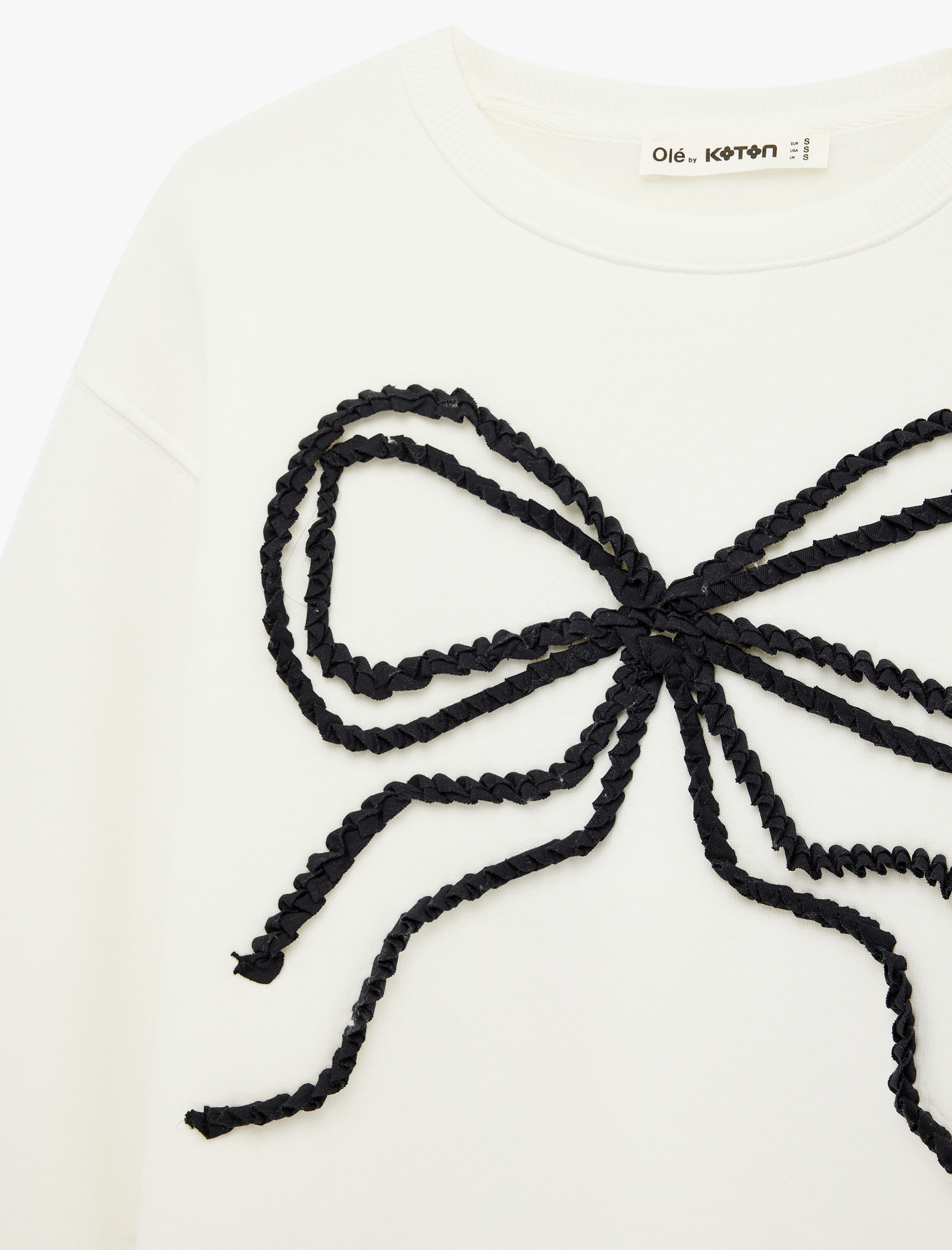   Uzun Kollu Bisiklet Yaka Fiyonklu Oversize Sweatshirt