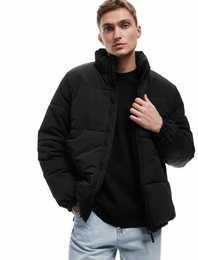 Dik Yaka Cep Detaylı Fermuarlı İçi Polarlı Kışlık Mont