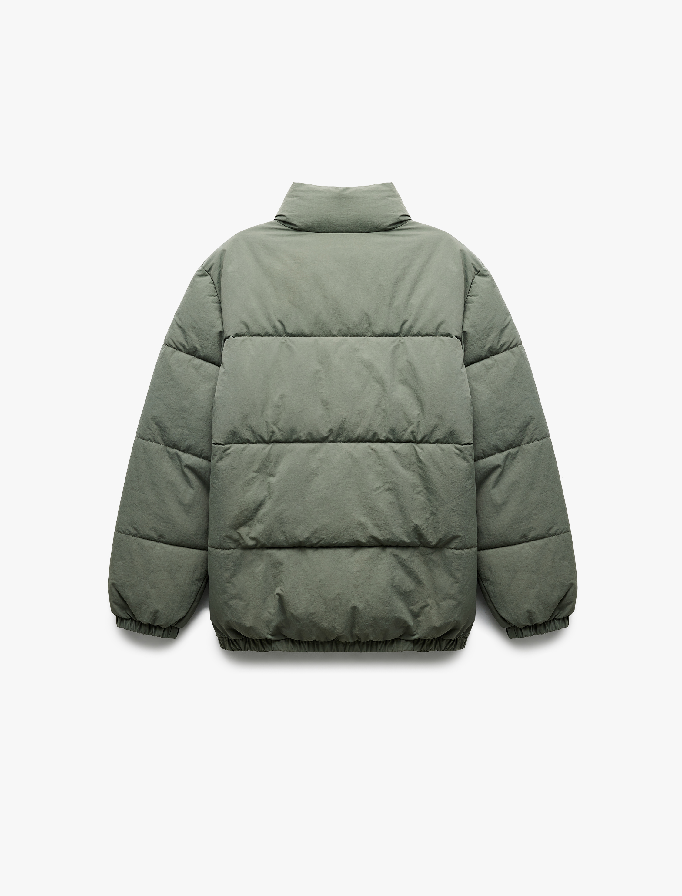   Dik Yaka Cep Detaylı Fermuarlı İçi Polarlı Kışlık Mont