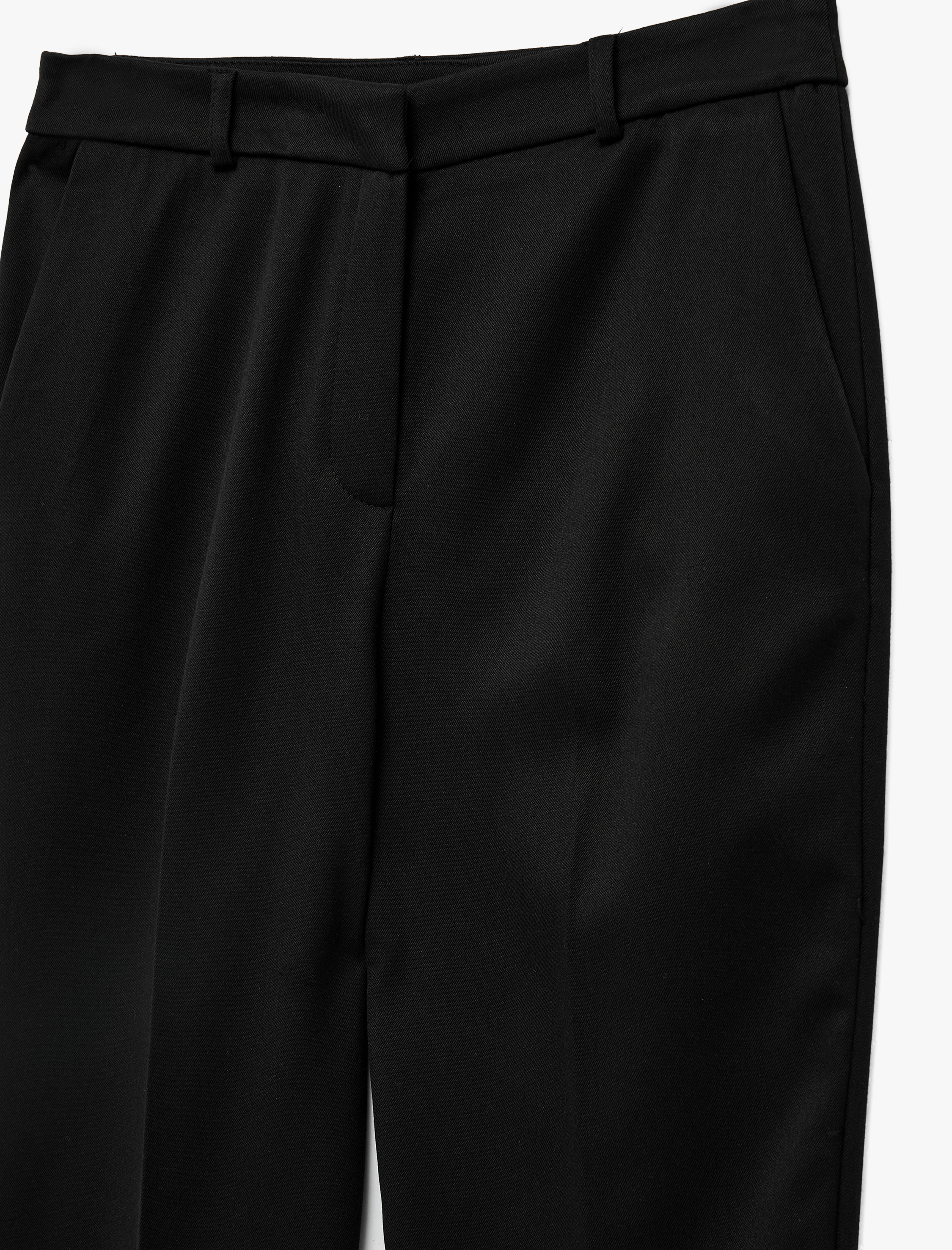   Cepli Düz Paça Viskon Karışımlı Cigarette Pantolon