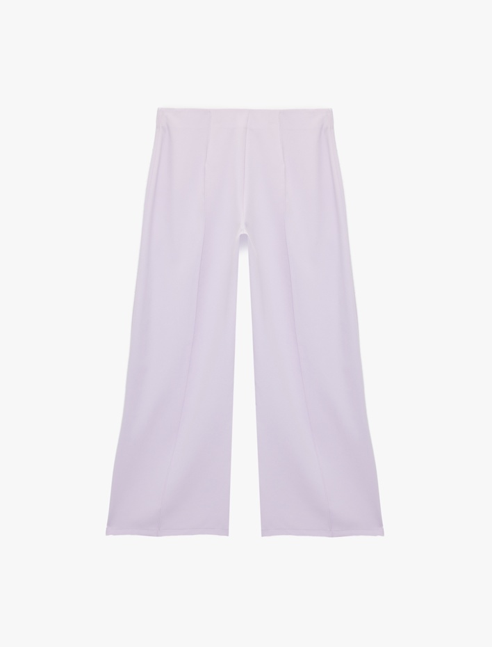  Krep Kumaş Düz Geniş Paça Palazzo Pantolon