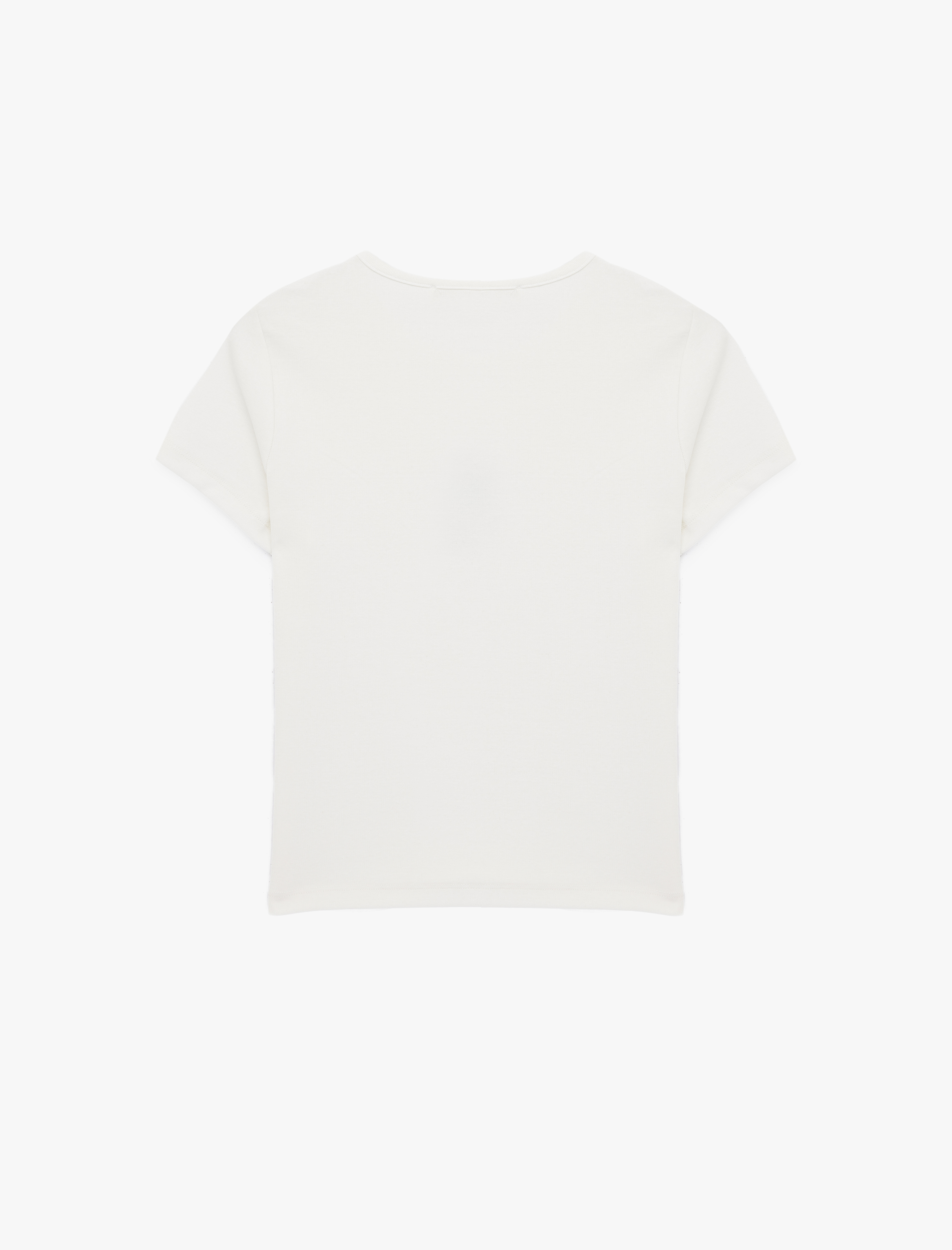   Slim Fit Kısa Kollu Bisiklet Yaka Ayıcık Nakışlı Tişört