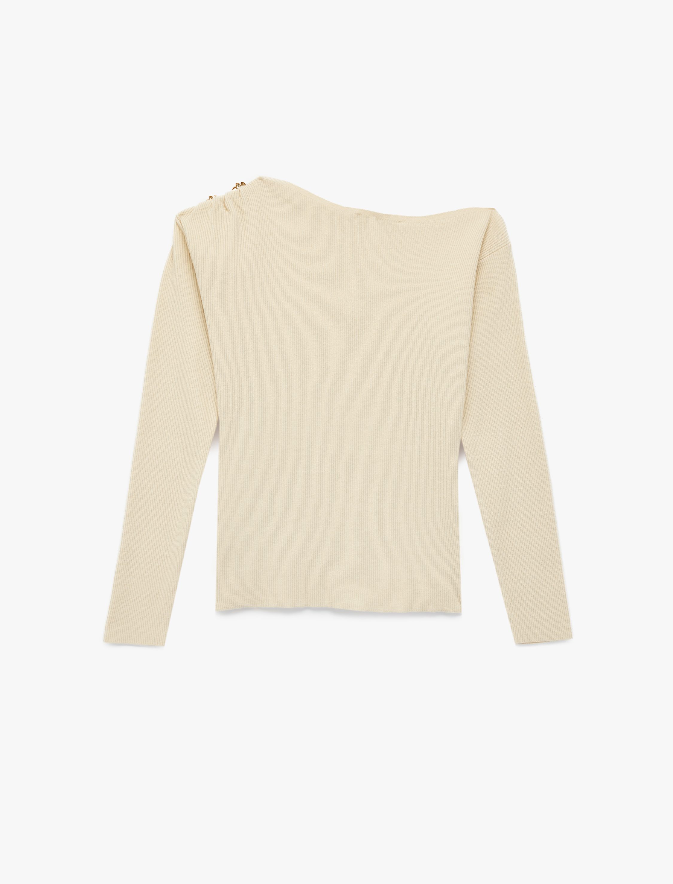   Koton X Melis Ağazat - Broş Detaylı Uzun Kollu Kayık Yaka Triko Kazak