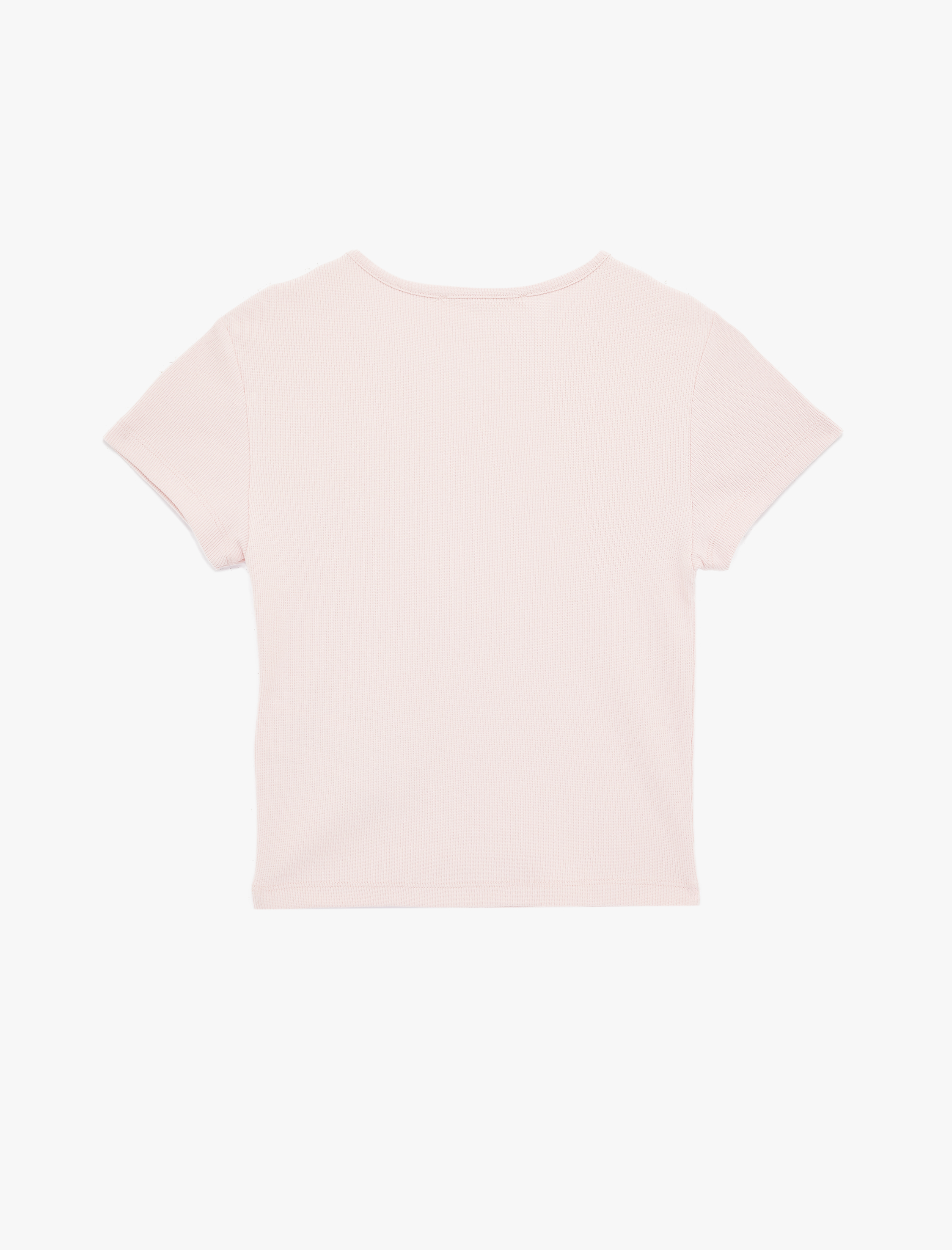   Pamuklu Kısa Kollu Bisiklet Yaka Slim Fit Kaşkorse Tişört