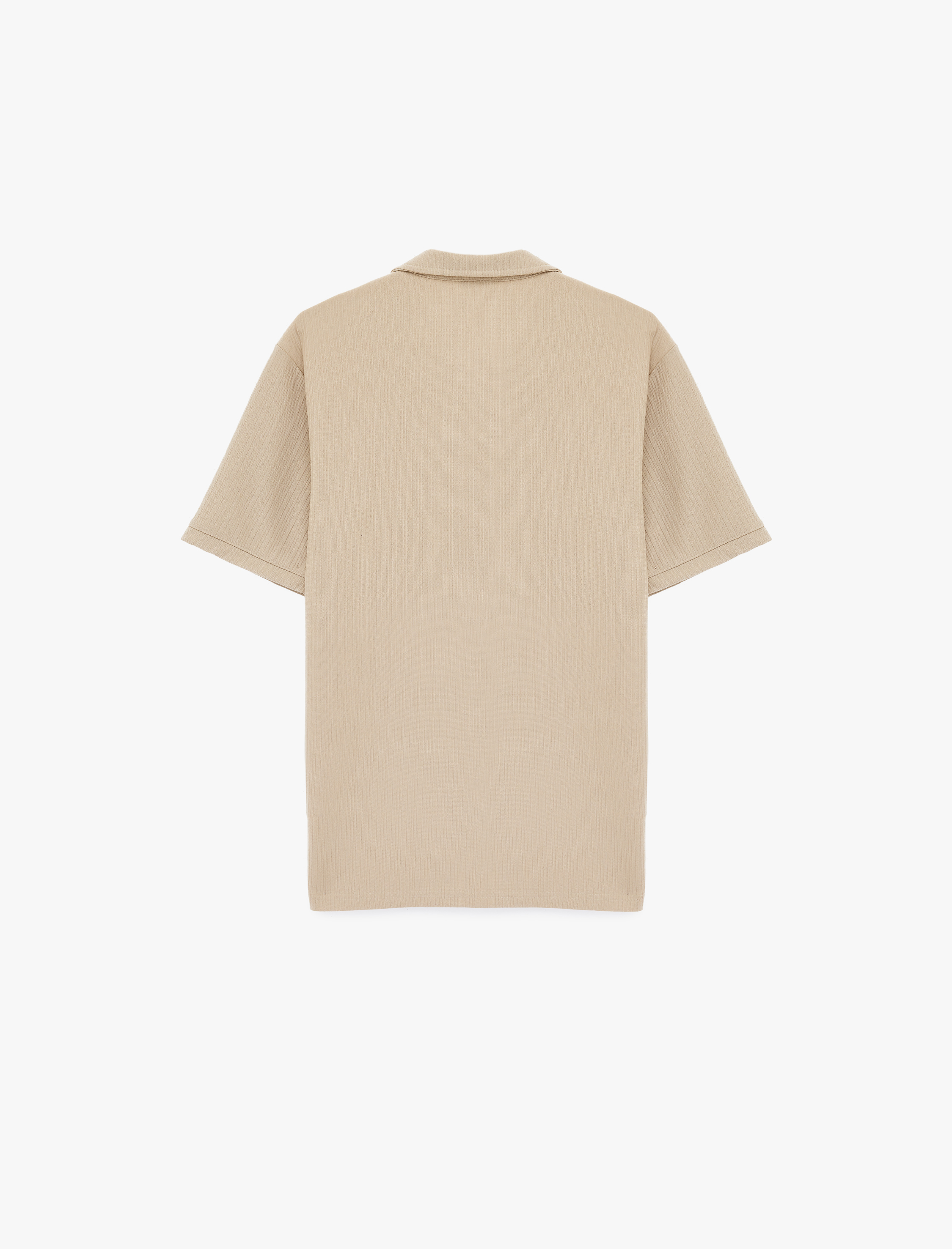   Regular Fit Kısa Kollu Dokulu Polo Yaka Tişört