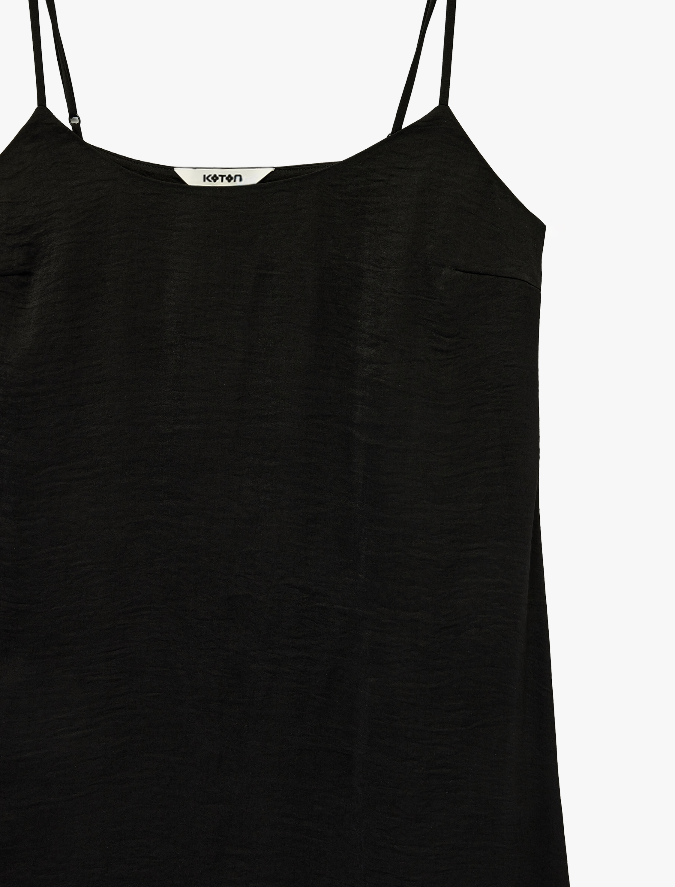   Aerobin Kumaş Midi Boy İnce Askılı Saten Elbise