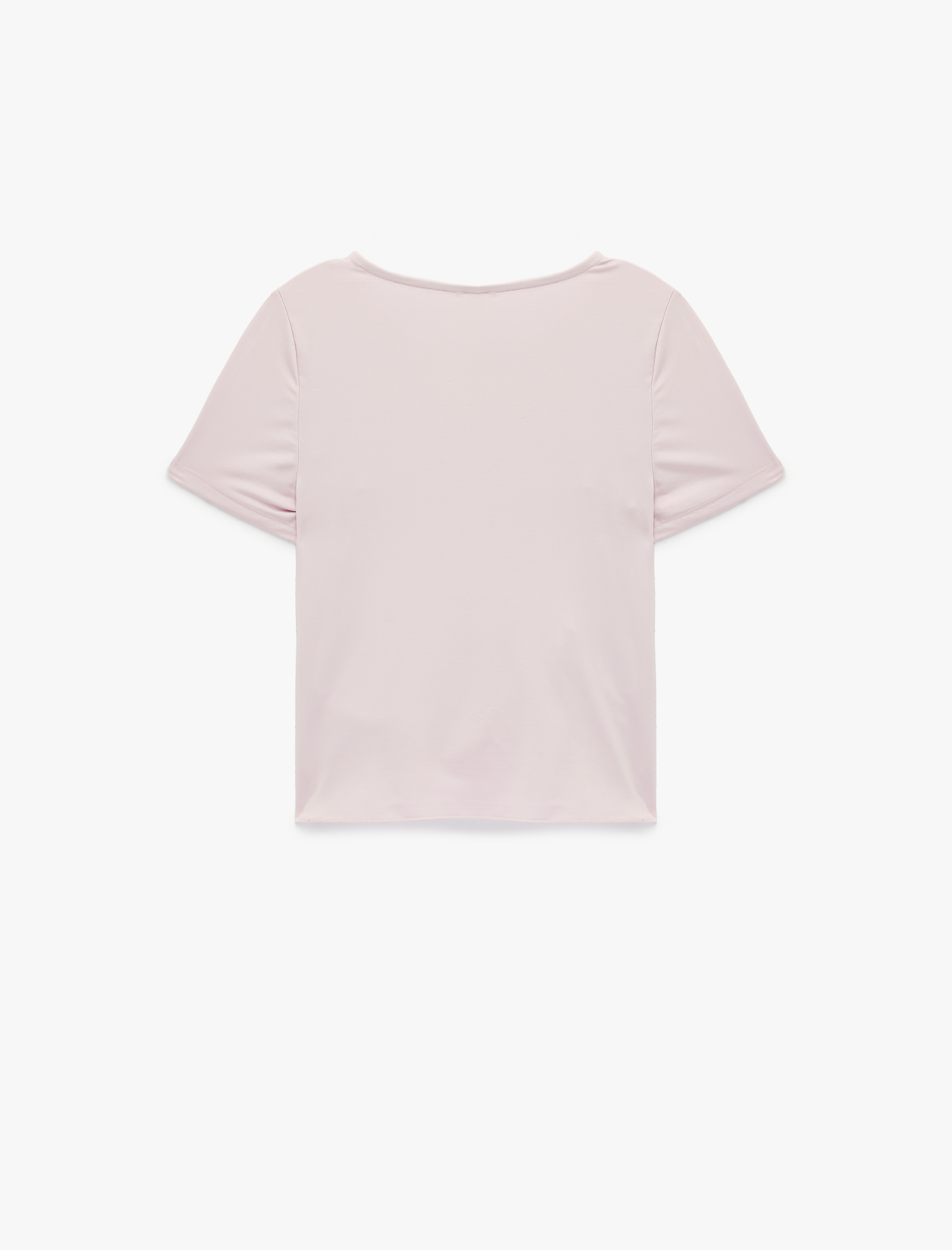   Regular Fit Kısa Kollu Bisiklet Yaka Büzgülü Tişört