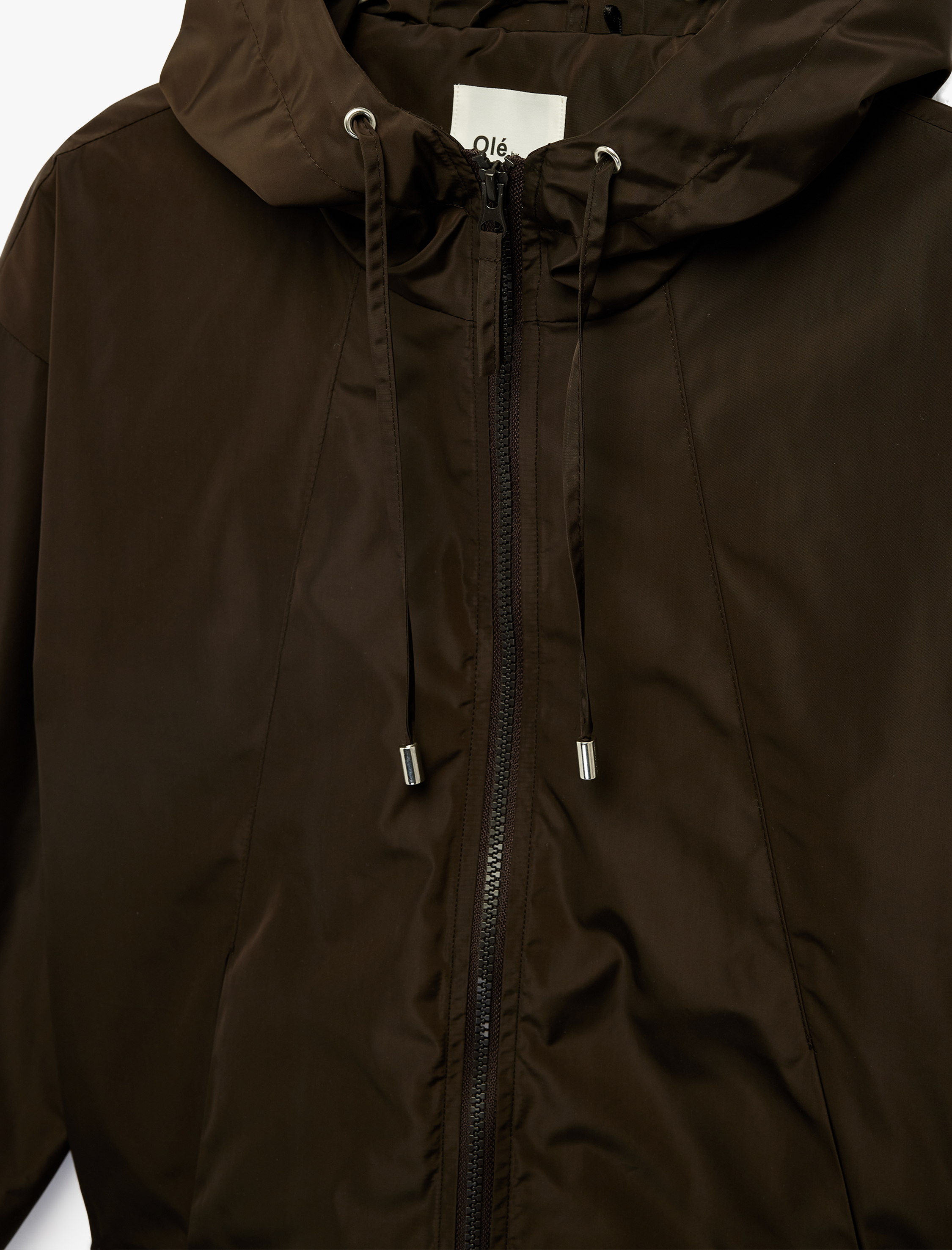   Kapüşonlu Uzun Kollu Cep Detaylı Rahat Kalıp Fermuarlı Ceket