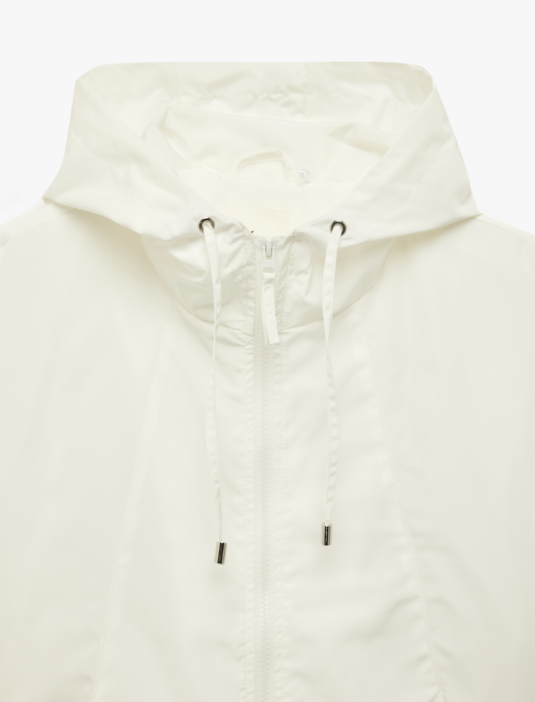   Kapüşonlu Uzun Kollu Cep Detaylı Rahat Kalıp Fermuarlı Ceket