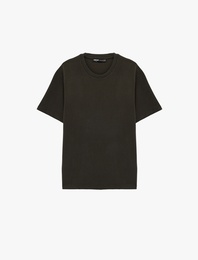 Pamuklu Regular Fit Kısa Kollu Basic Bisiklet Yaka Tişört