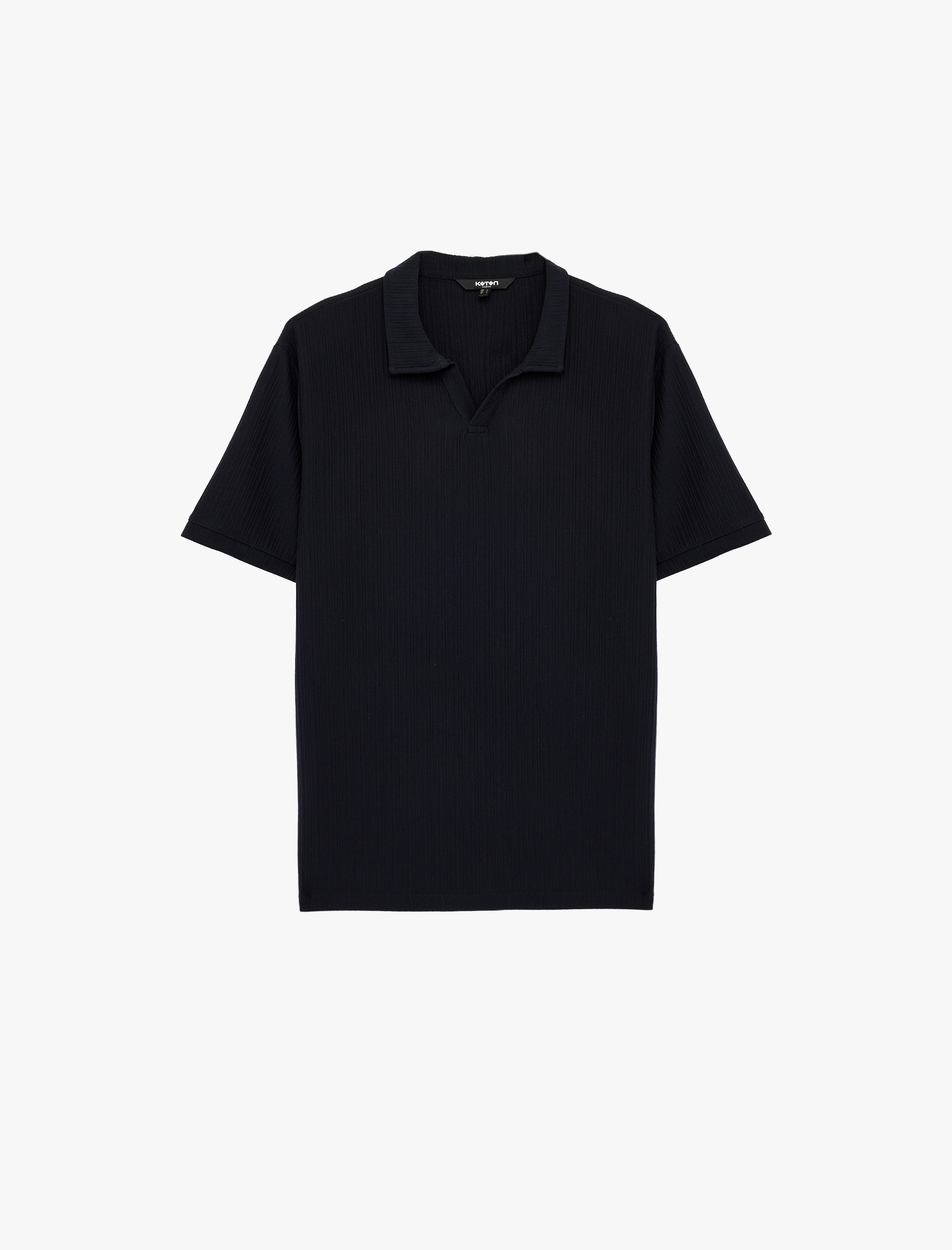   Regular Fit Kısa Kollu Dokulu Polo Yaka Tişört