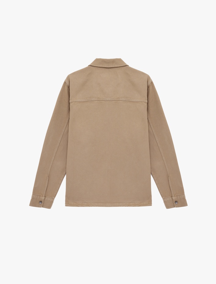  Regular Fit Uzun Kollu Cep Detaylı Fermuarlı Gömlek Ceket