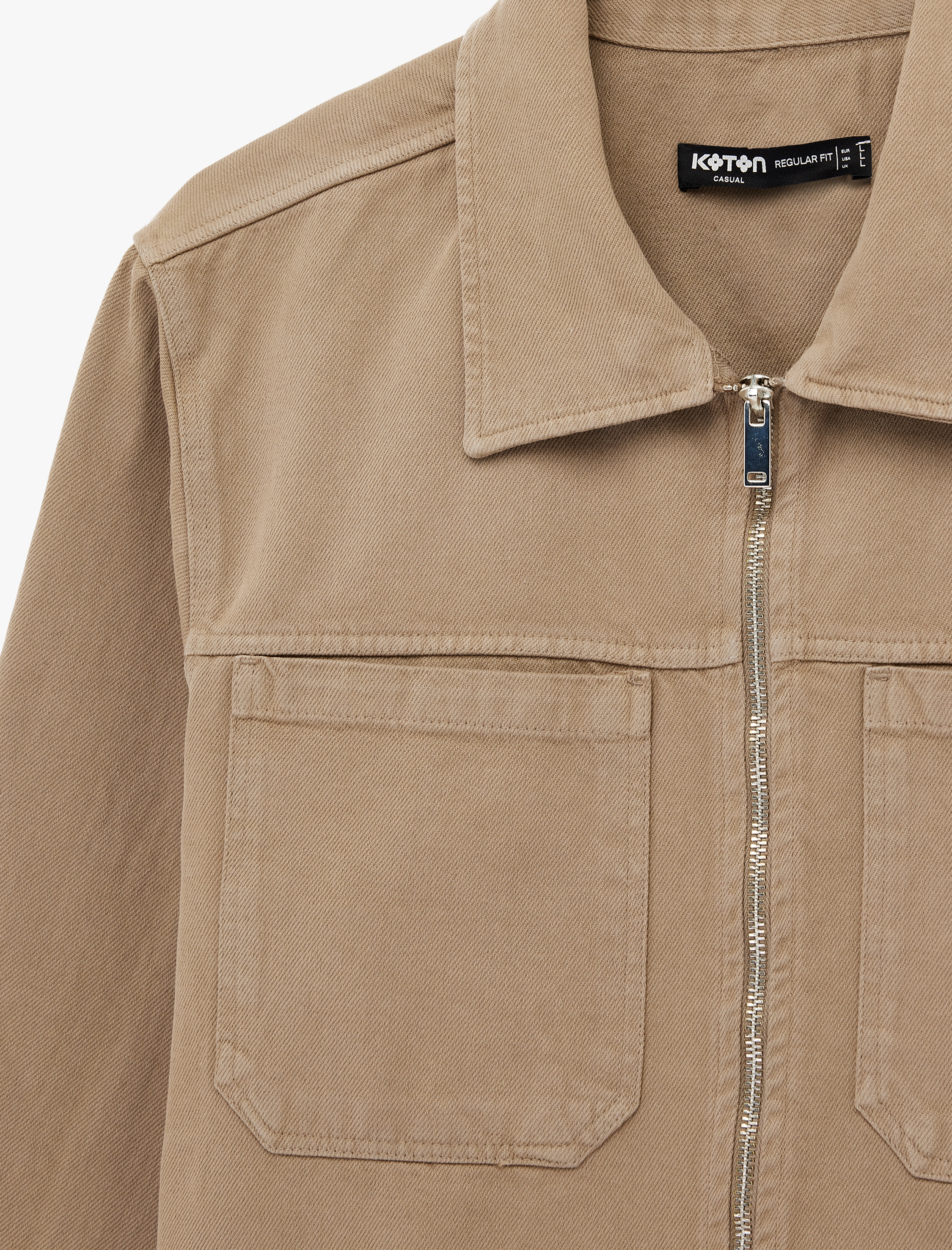   Regular Fit Uzun Kollu Cep Detaylı Fermuarlı Gömlek Ceket