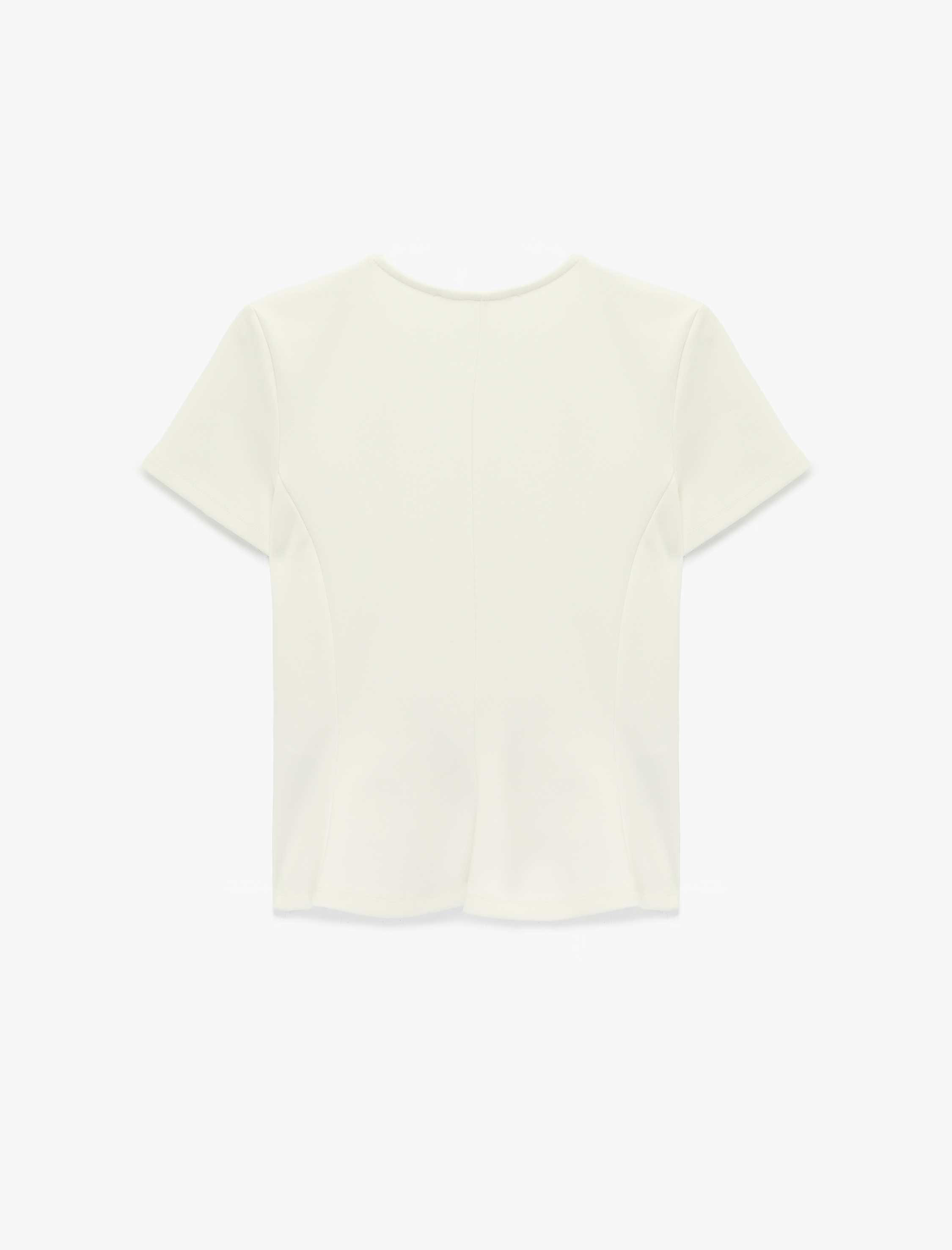   Pamuklu Kısa Kollu Bisiklet Yaka Bluz