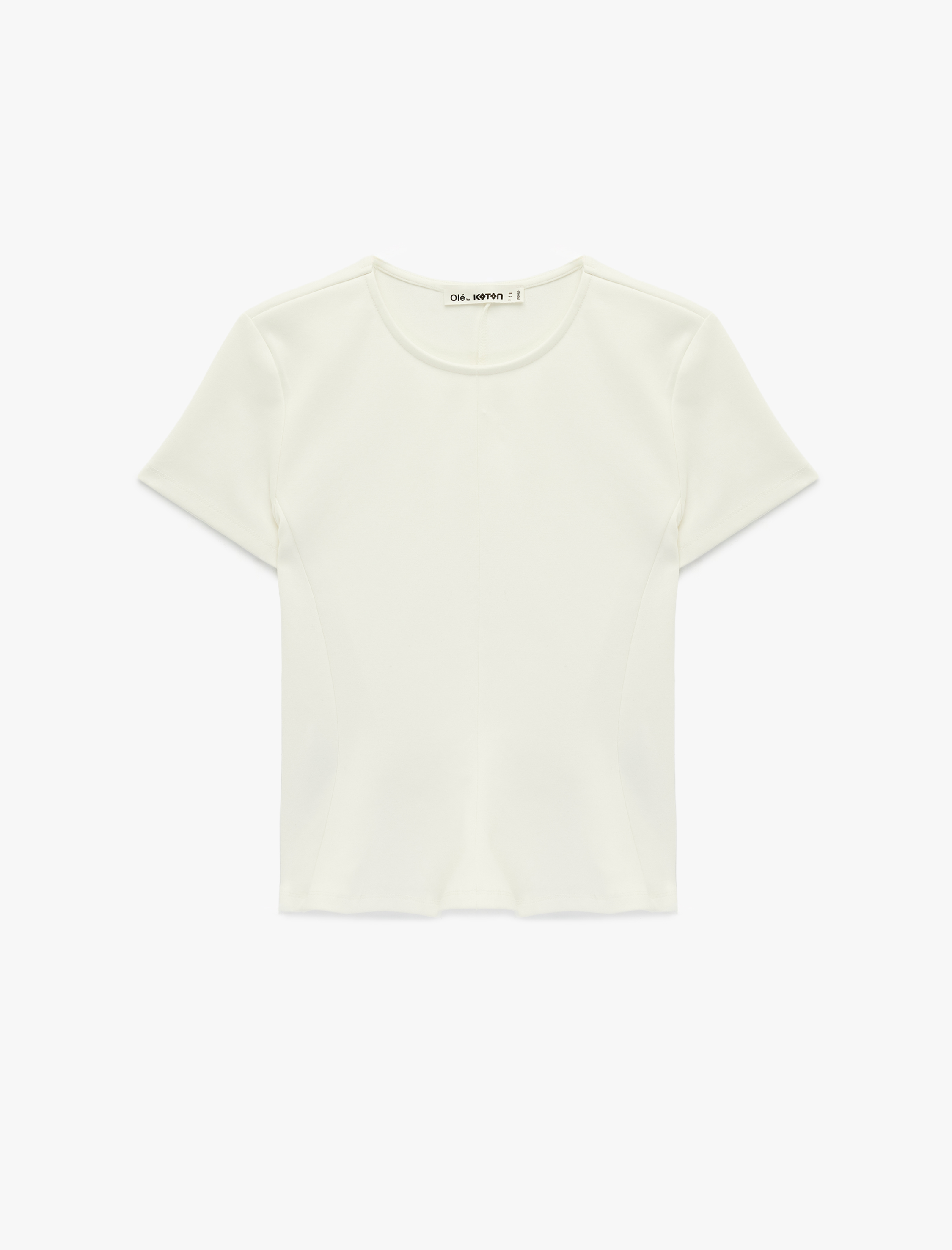   Pamuklu Kısa Kollu Bisiklet Yaka Bluz