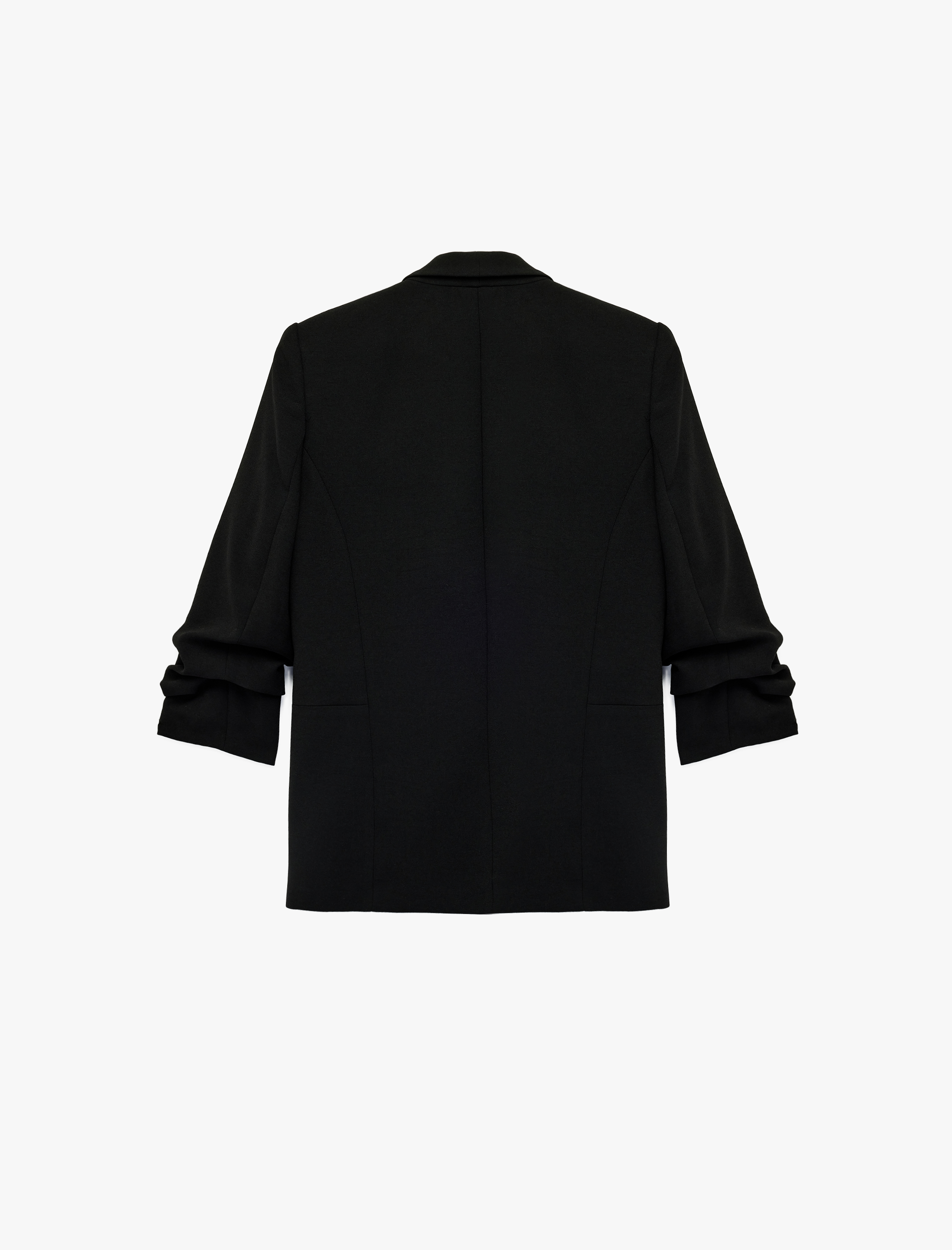   Şal Yaka 3/4 Kollu Uzun Blazer Ceket