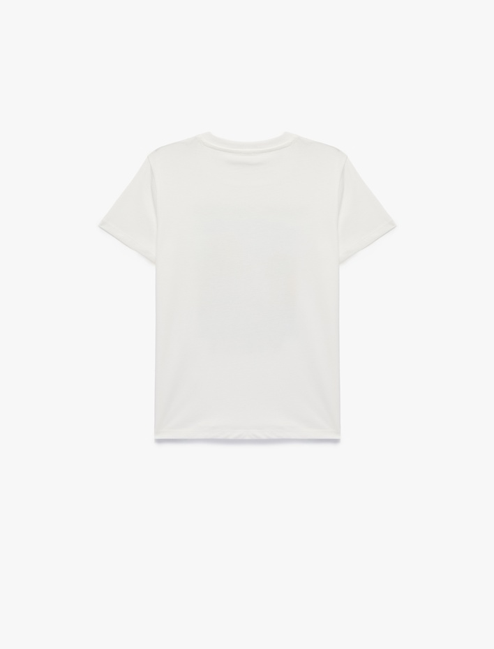 Erkek Çocuk Pamuklu Kısa Kollu Bisiklet Yaka Baskılı Tişört