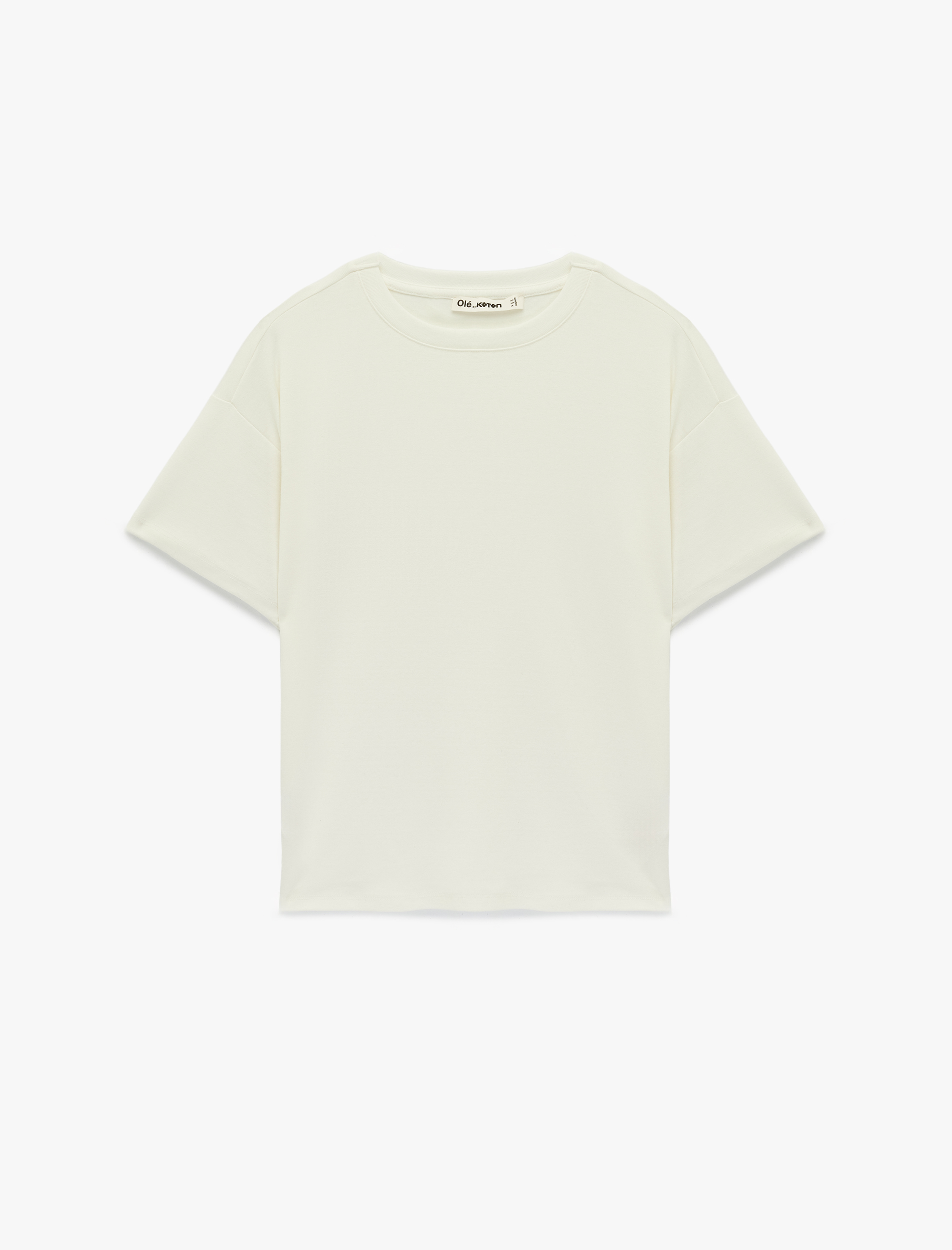   Kısa Kollu Bisiklet Yaka Modal Karışımlı Basic Oversize Tişört