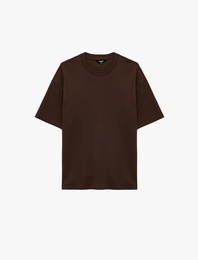 Regular Fit Kısa Kollu Bisiklet Yaka Pamuklu Basic Spor Tişört