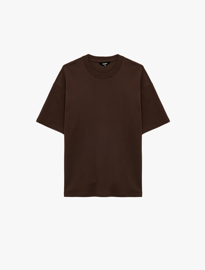  Regular Fit Kısa Kollu Bisiklet Yaka Pamuklu Basic Spor Tişört