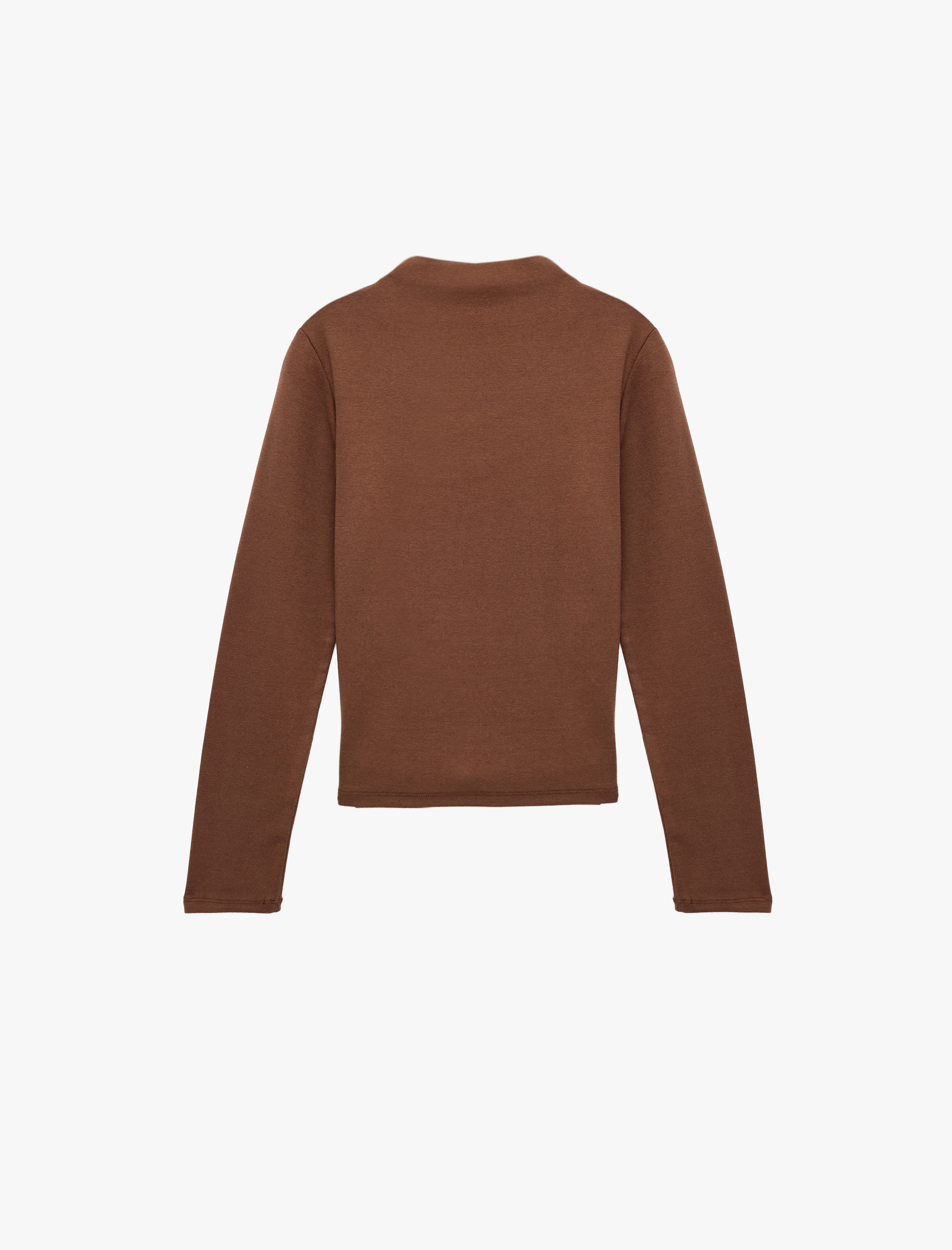   Dik Yaka Slim Fit Uzun Kollu Tişört