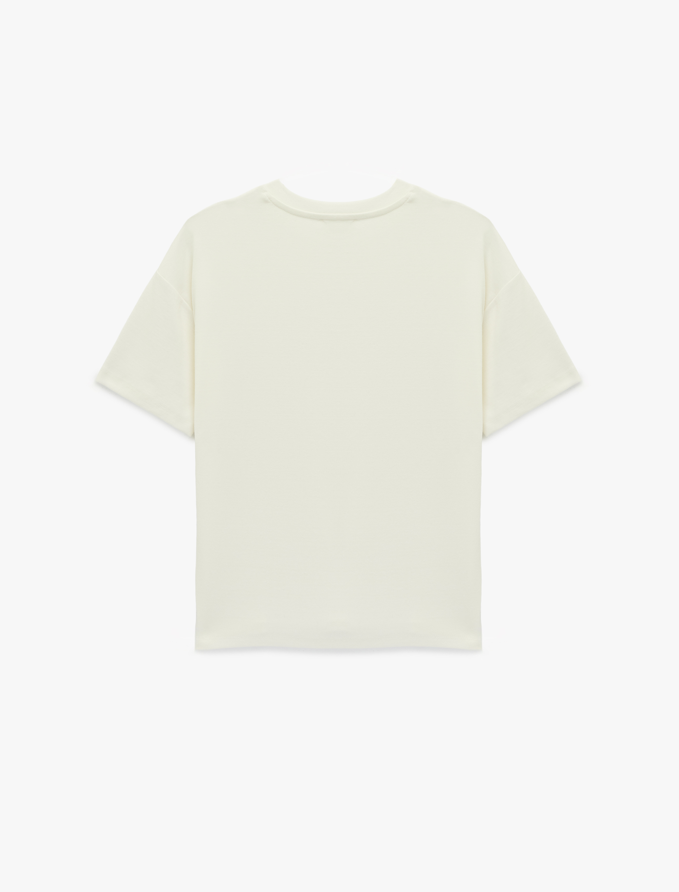   Kısa Kollu Bisiklet Yaka Modal Karışımlı Basic Oversize Tişört