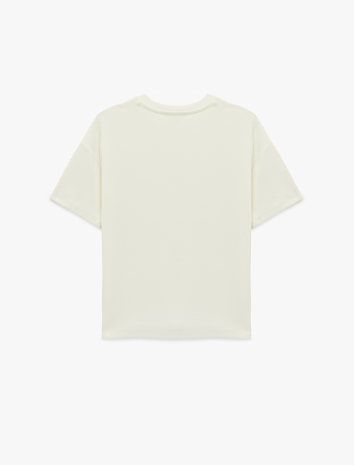  Kısa Kollu Bisiklet Yaka Modal Karışımlı Basic Oversize Tişört