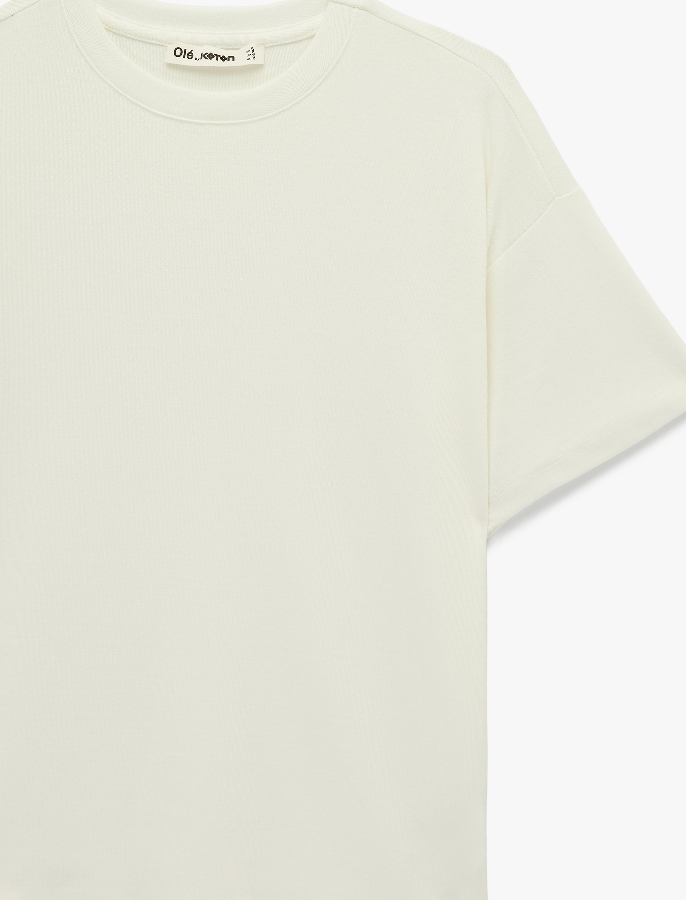   Kısa Kollu Bisiklet Yaka Modal Karışımlı Basic Oversize Tişört