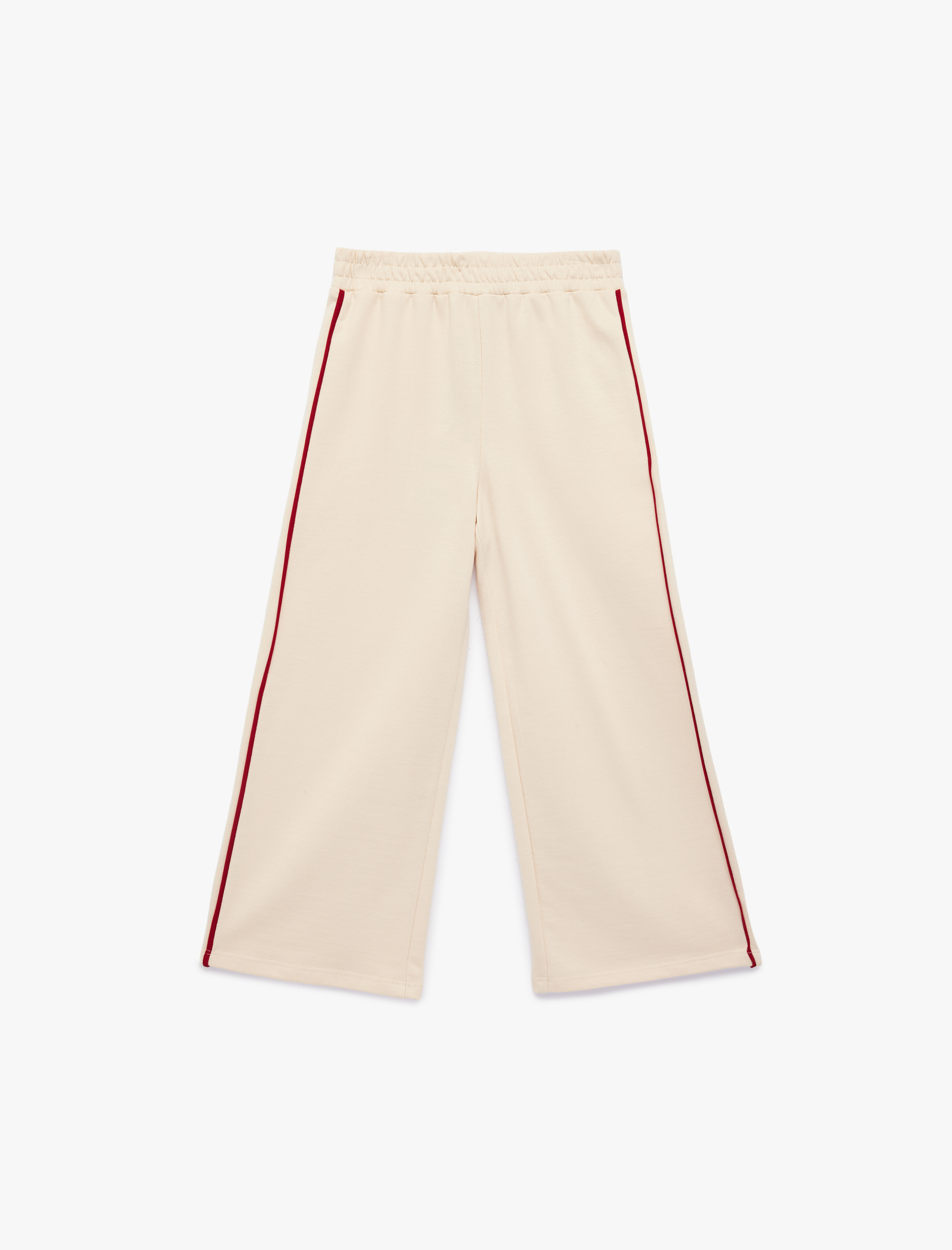  Kız Bebek Pamuklu Şardonlu Biyeli Geniş Paça Eşofman Altı