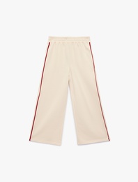 Pamuklu Şardonlu Biyeli Geniş Paça Eşofman Altı