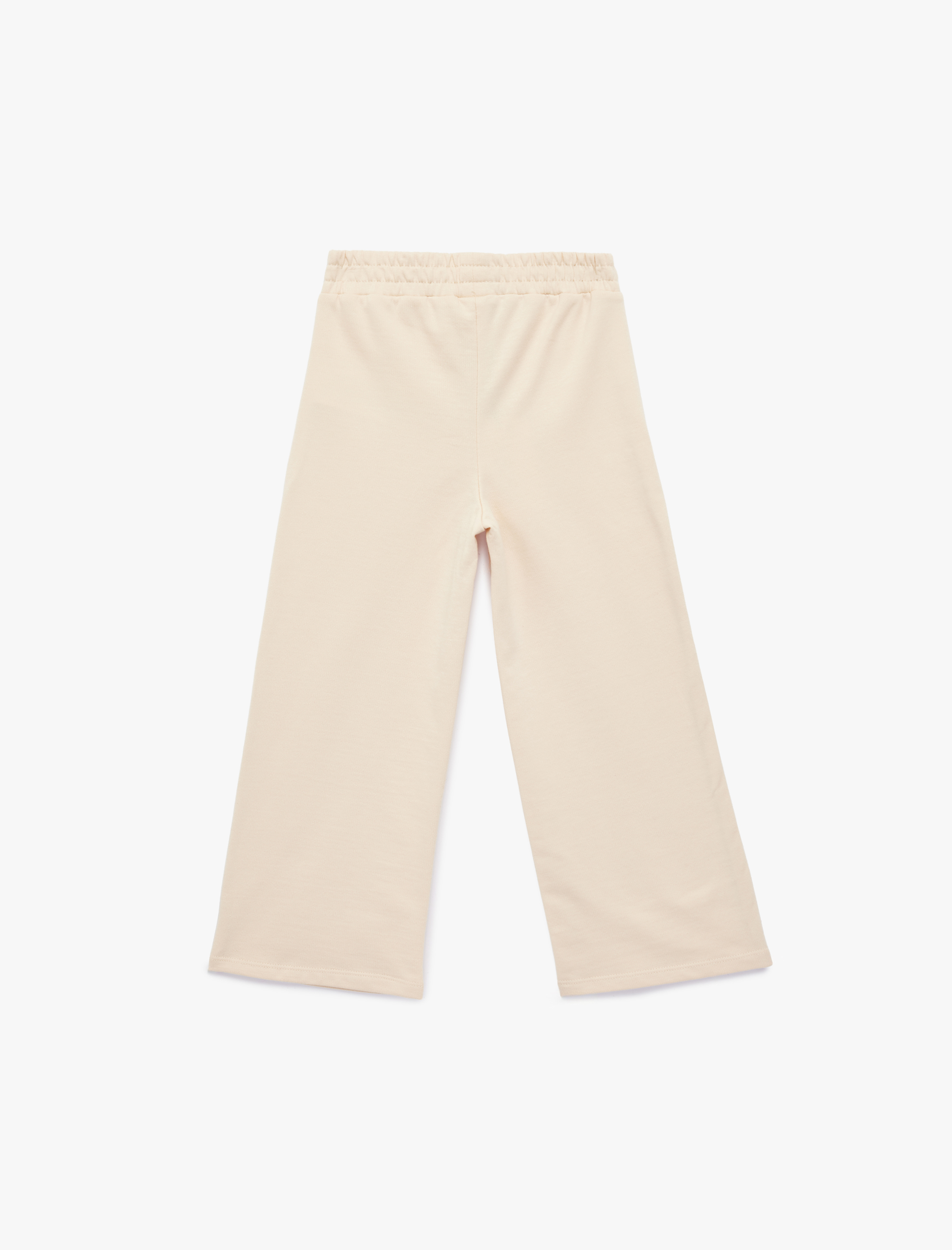  Kız Bebek Pamuklu Şardonlu Biyeli Geniş Paça Eşofman Altı