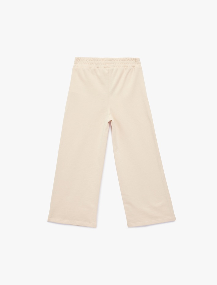 Kız Bebek Pamuklu Şardonlu Biyeli Geniş Paça Eşofman Altı