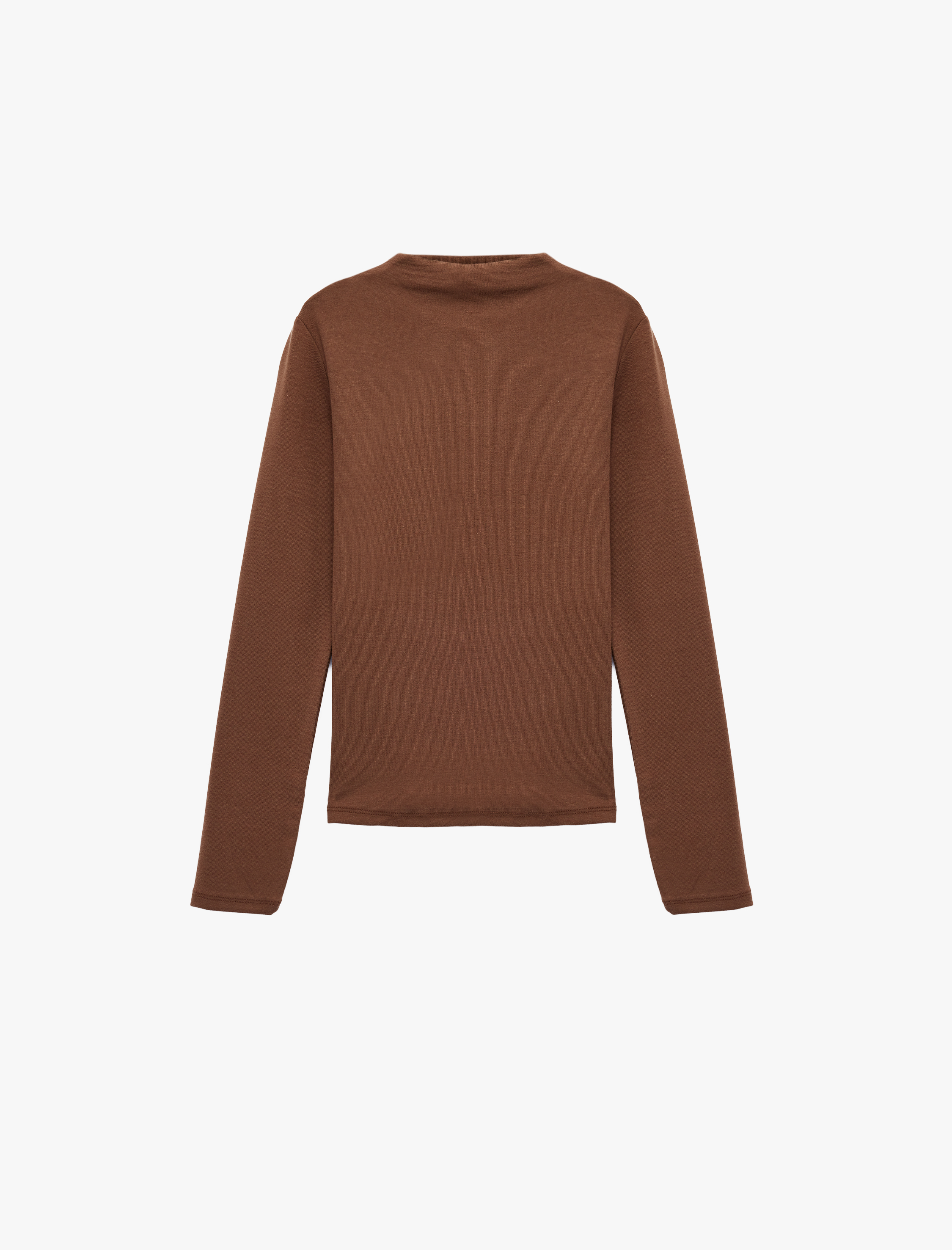   Dik Yaka Slim Fit Uzun Kollu Tişört