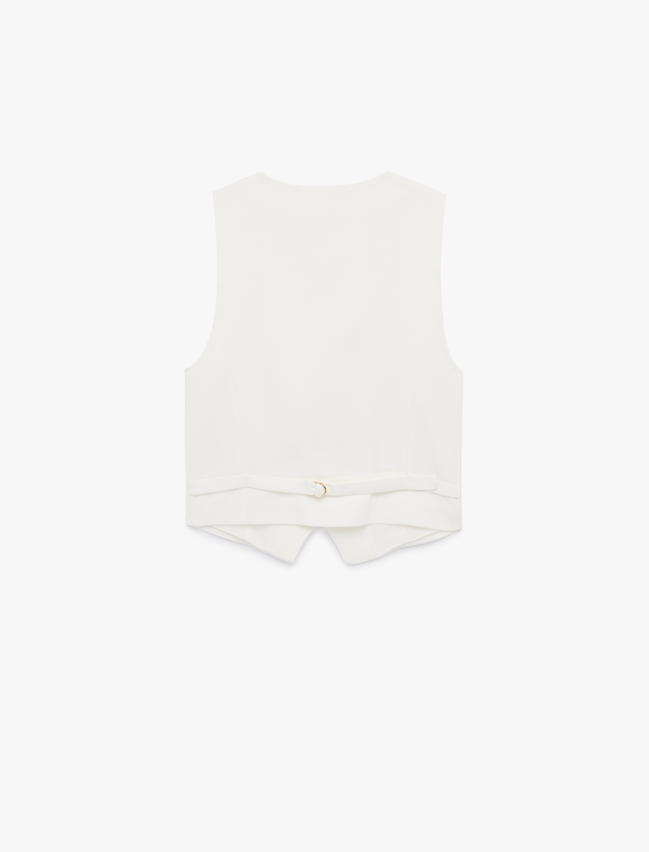   V Yaka Viskon Karışımlı Düğmeli Kolsuz Yelek